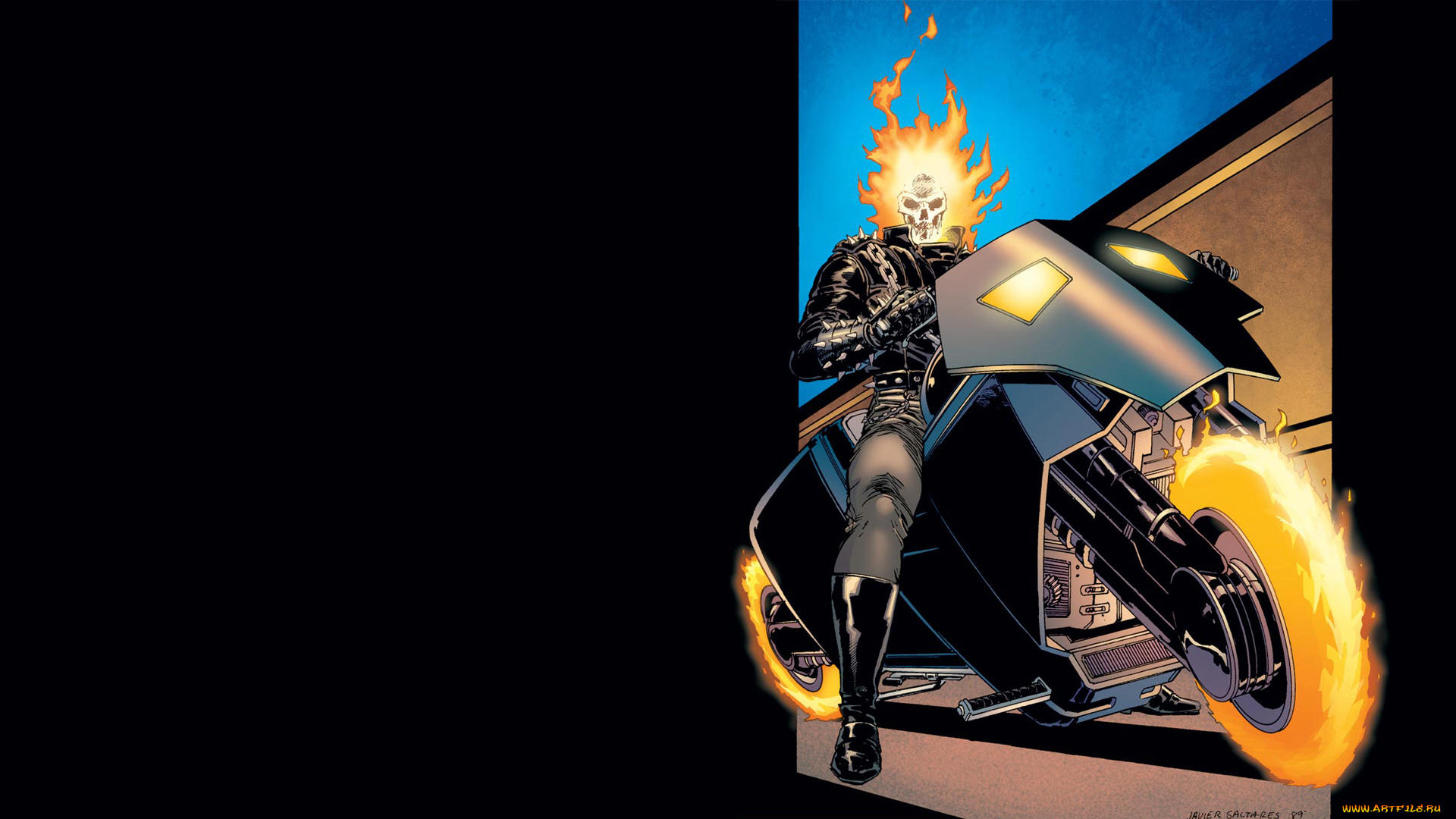 рисованное, комиксы, призрачный, гонщик