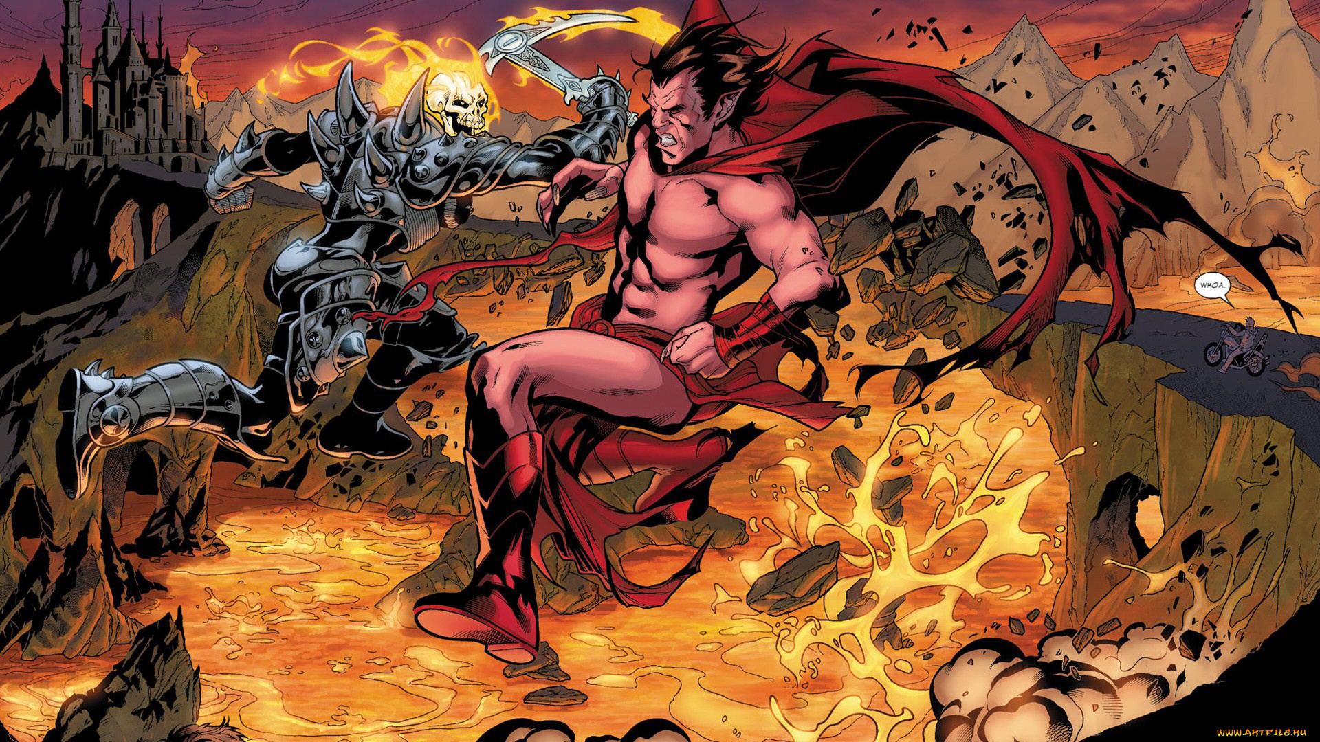 рисованное, комиксы, призрачный, гонщик