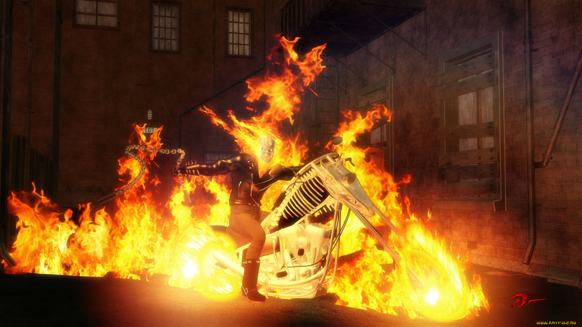 рисованное, комиксы, призрачный, гонщик