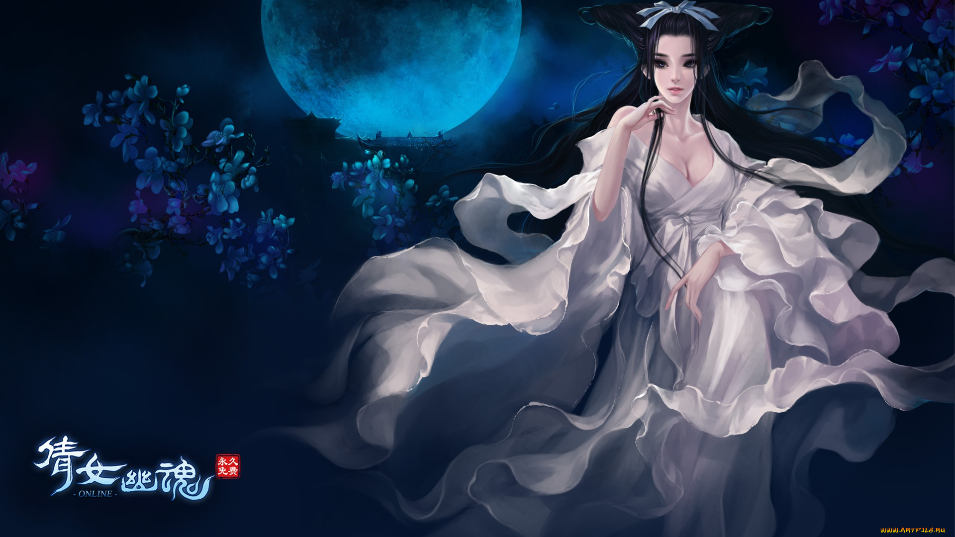 видео, игры, ~~~другое~~~, девушка, ночь, луна, игра, локация, npc, история, призрака