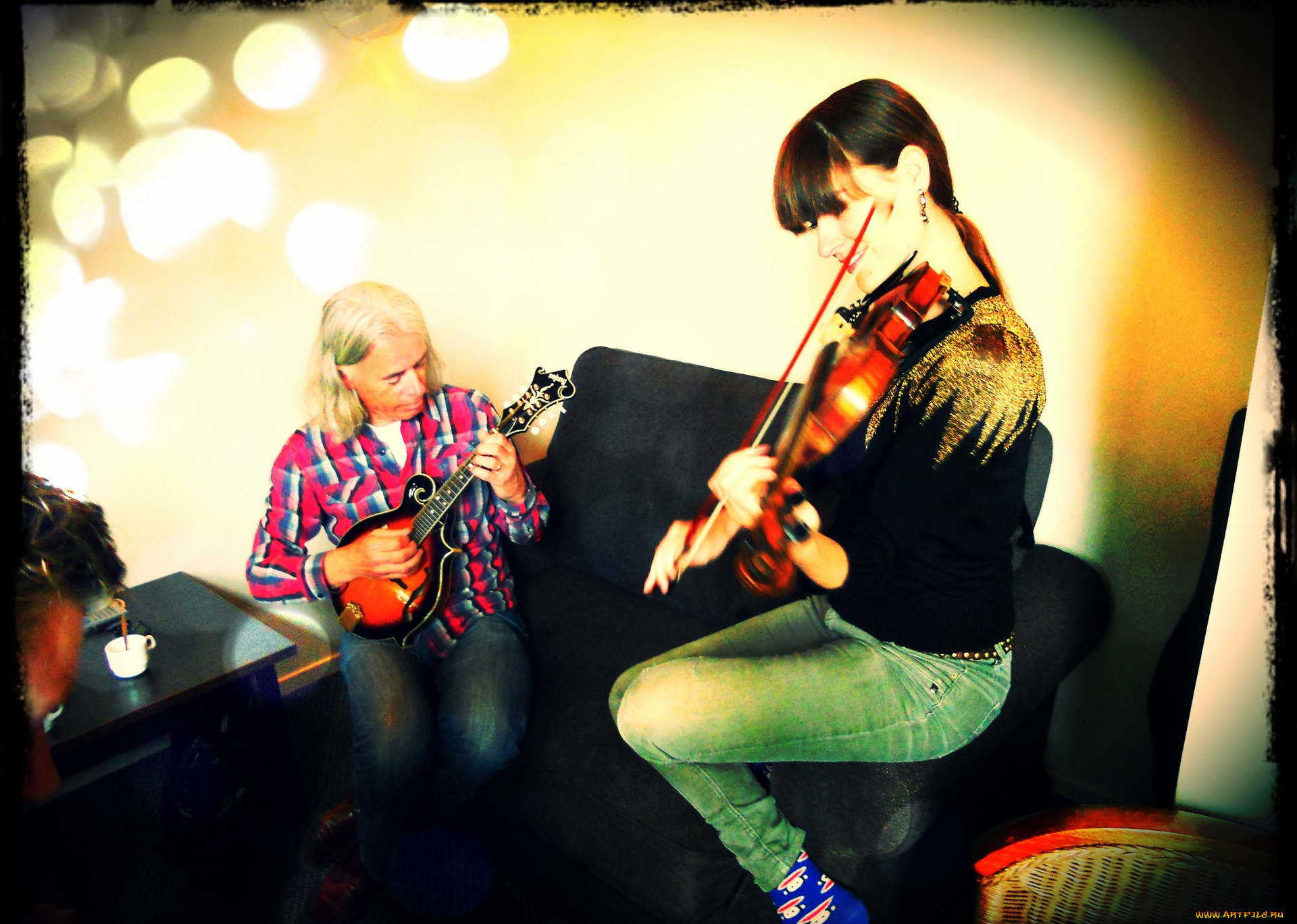 музыка, -, другое, скрипка, женщина, мужчина, гитара