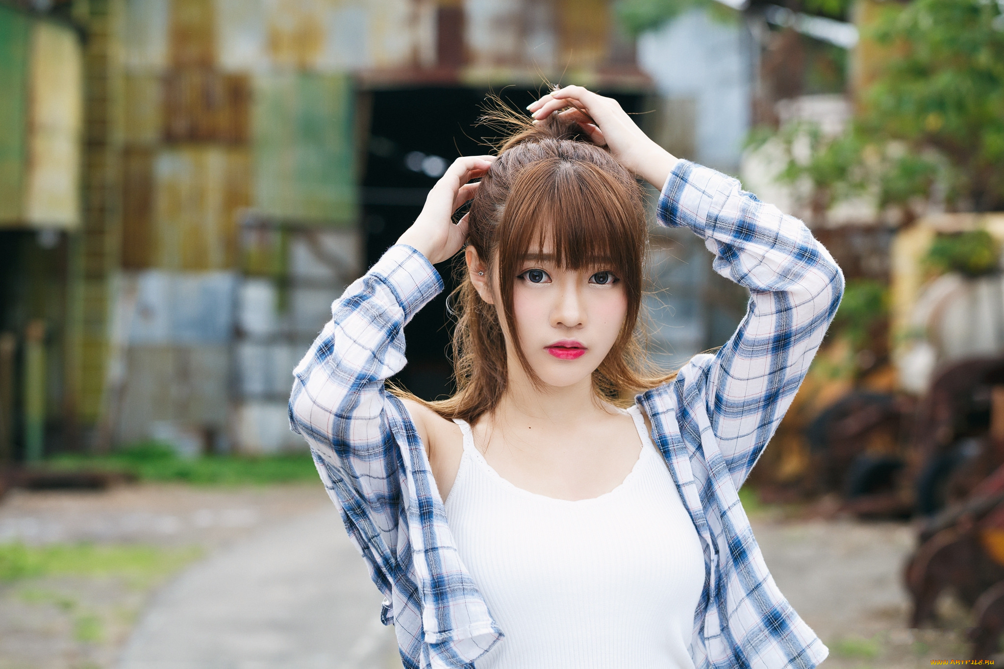 девушки, -unsort, , азиатки, лицо, взгляд