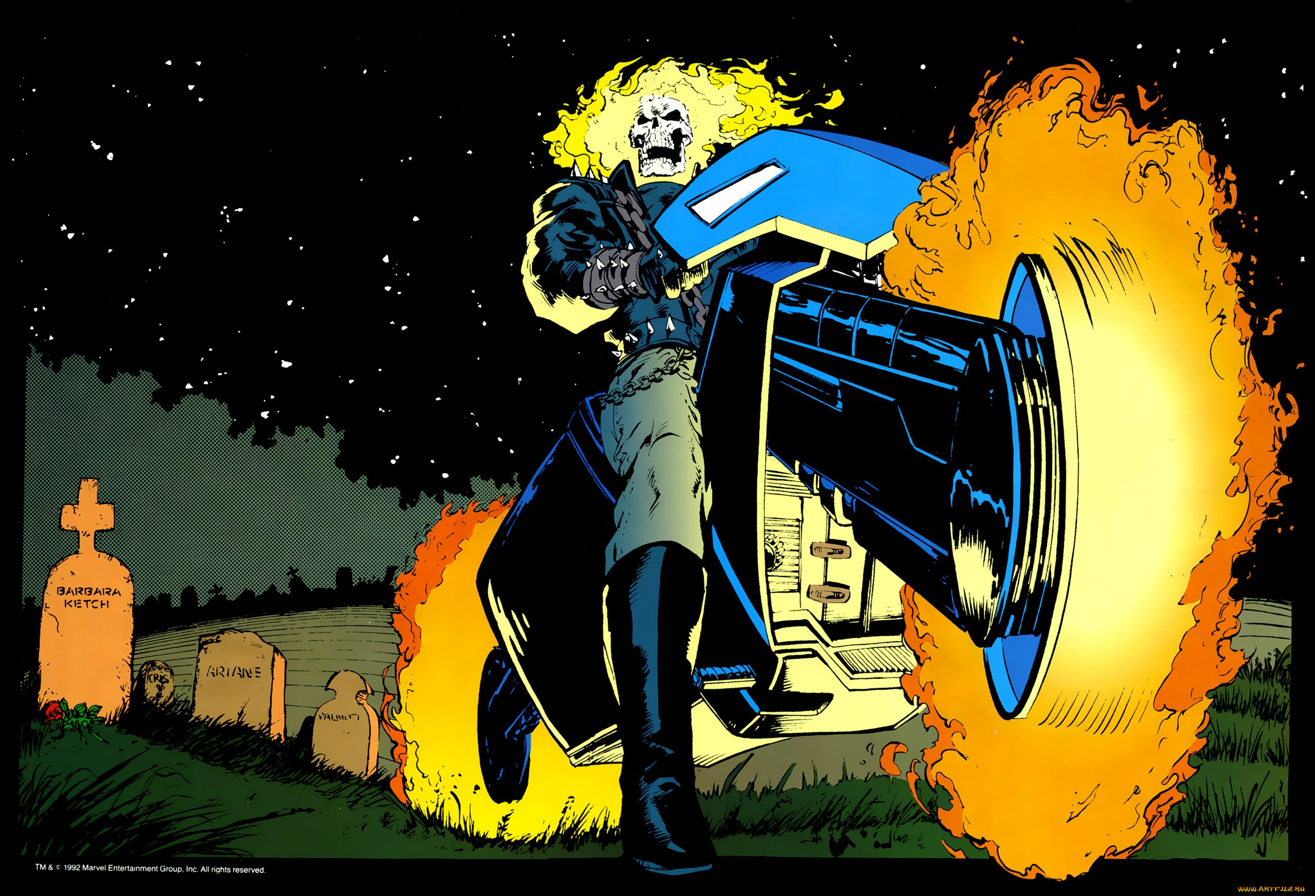 рисованное, комиксы, призрачный, гонщик