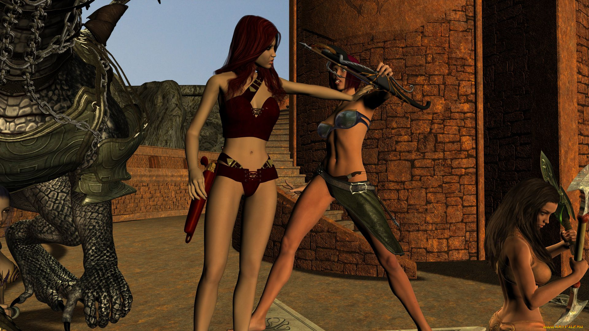 3д, графика, фантазия, , fantasy, девушка, фон, взгляд