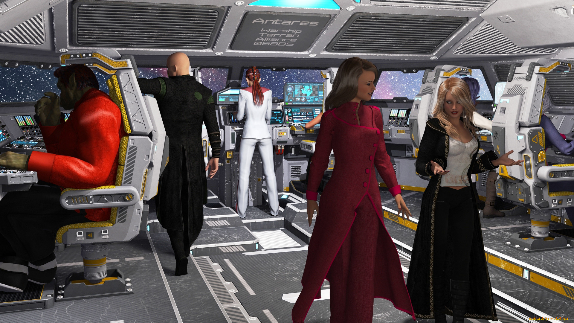 3д, графика, фантазия, , fantasy, фон, взгляд, девушки