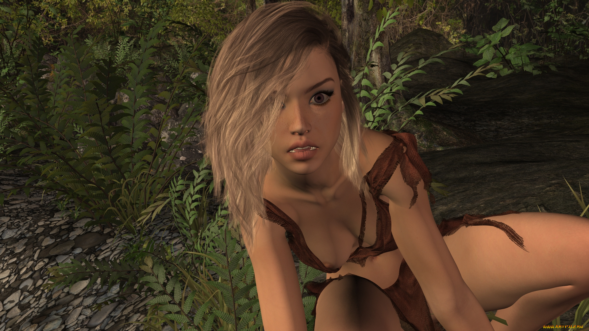 3д, графика, фантазия, , fantasy, фон, взгляд, девушка