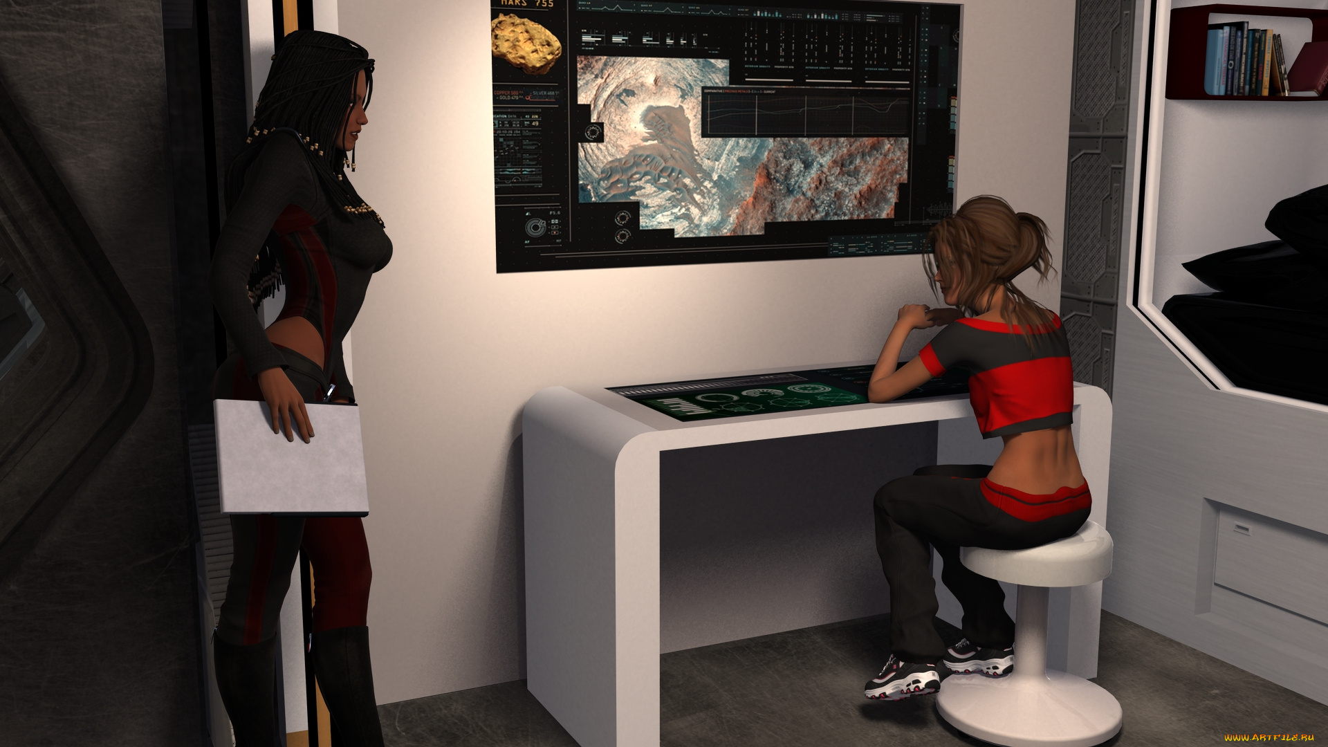 3д, графика, фантазия, , fantasy, взгляд, фон, девушки