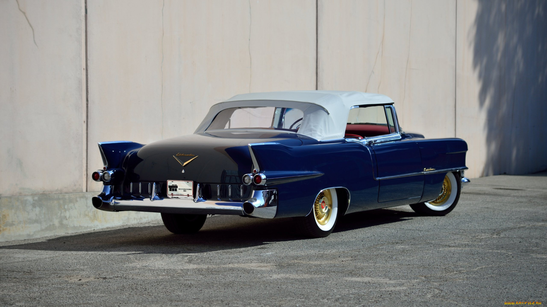 cadillac, eldorado, , 1955, автомобили, cadillac, вид, сзади, eldorado, convertible, 1955, кабриолет, классика, ретро