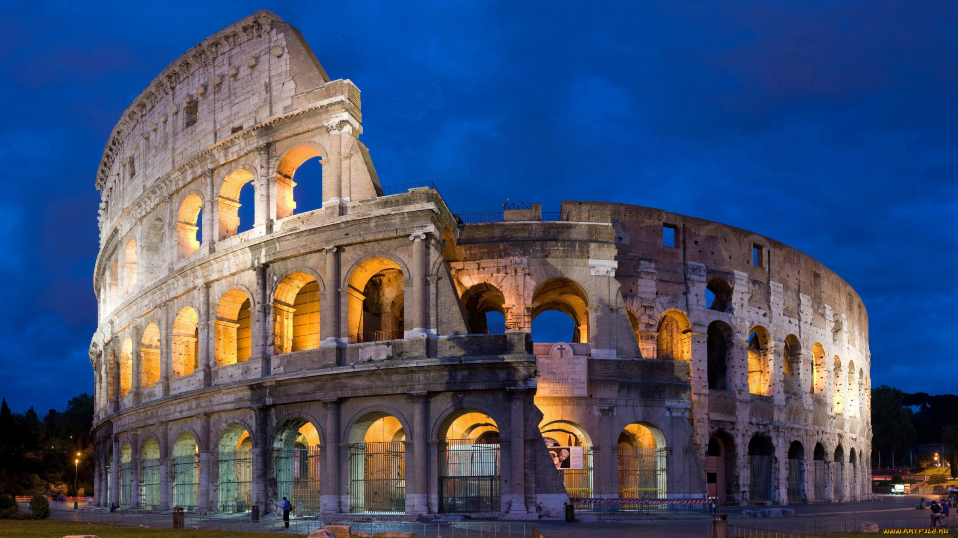 города, рим, , ватикан, , италия, подсветка, архитектура, колизей
