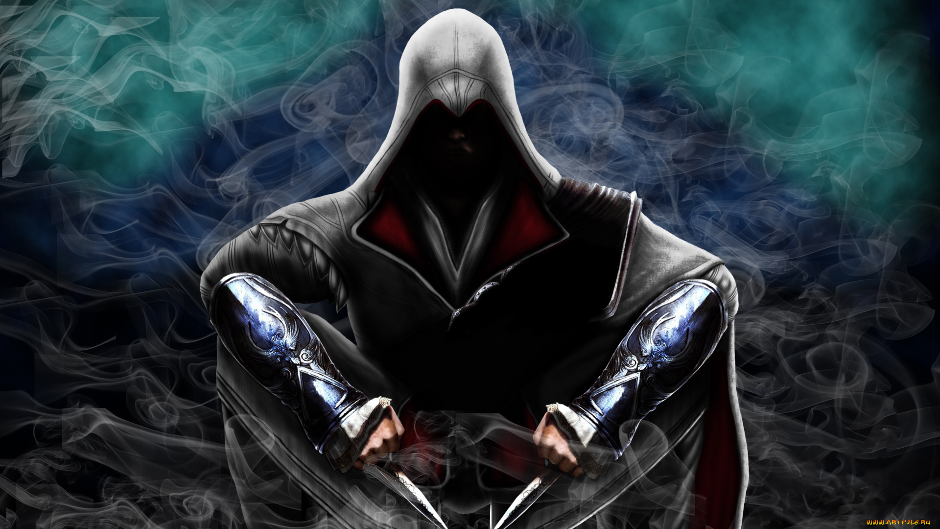видео, игры, assassin`s, creed, мужчина, фон, капюшон