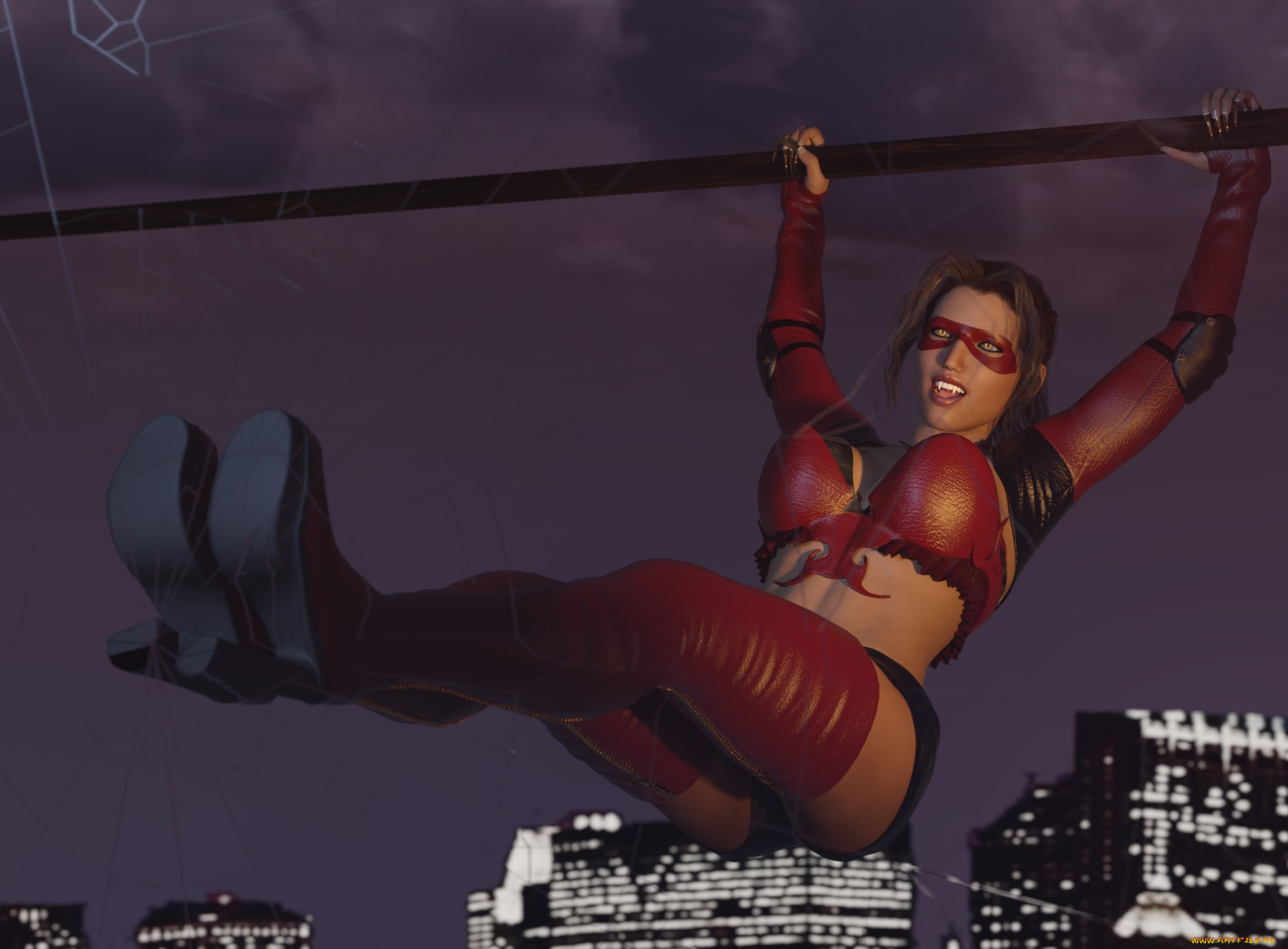 3д, графика, существа, , creatures, вампир, фон, взгляд, девушка