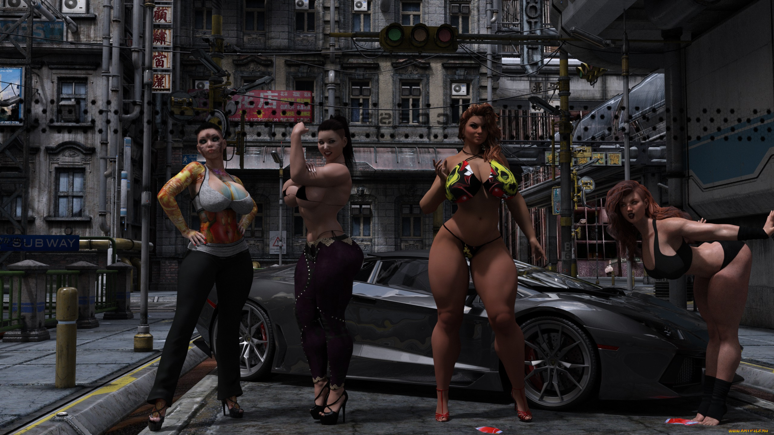 3д, графика, фантазия, , fantasy, фон, взгляд, девушки