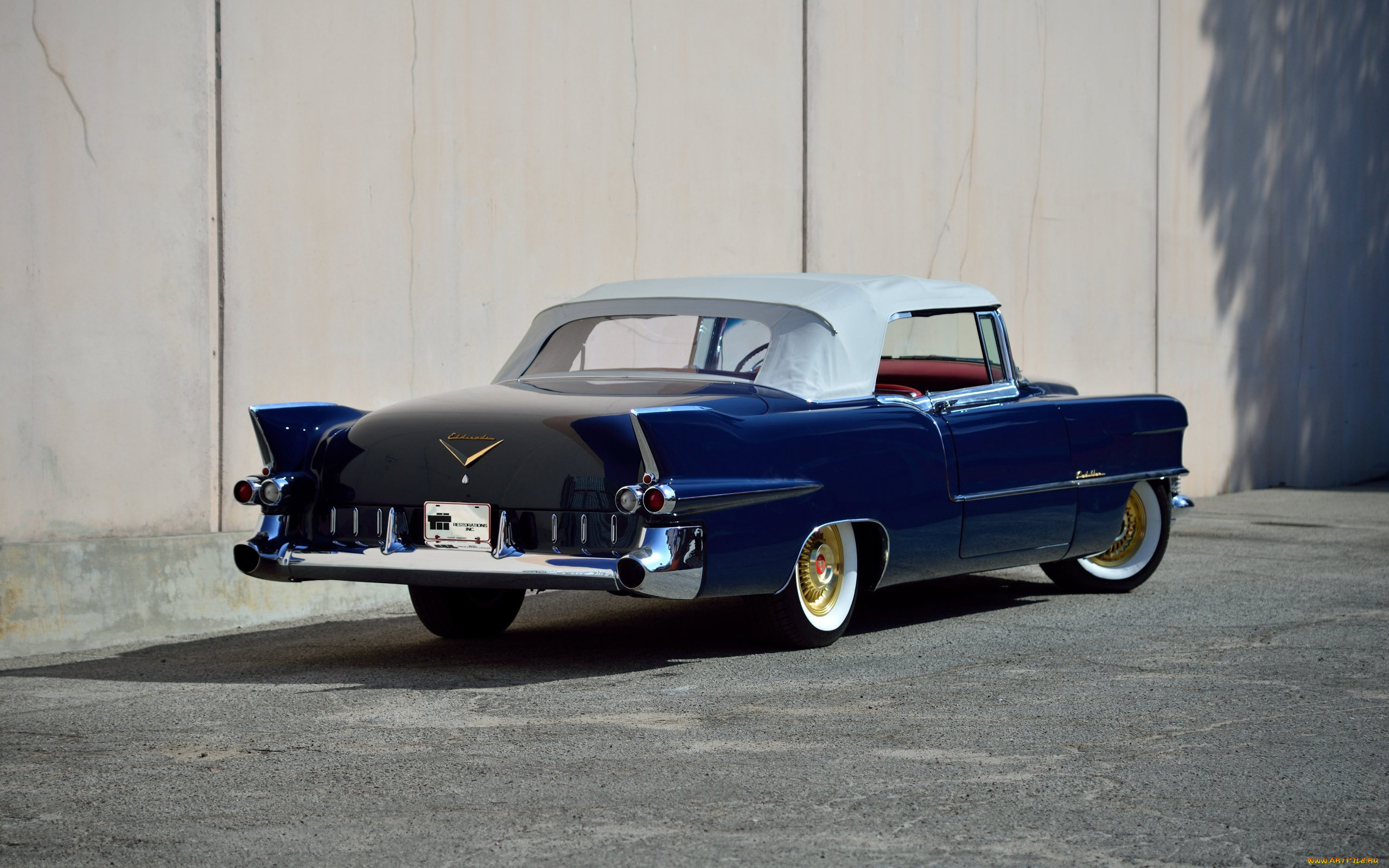 cadillac, eldorado, , 1955, автомобили, cadillac, вид, сзади, eldorado, convertible, 1955, кабриолет, классика, ретро