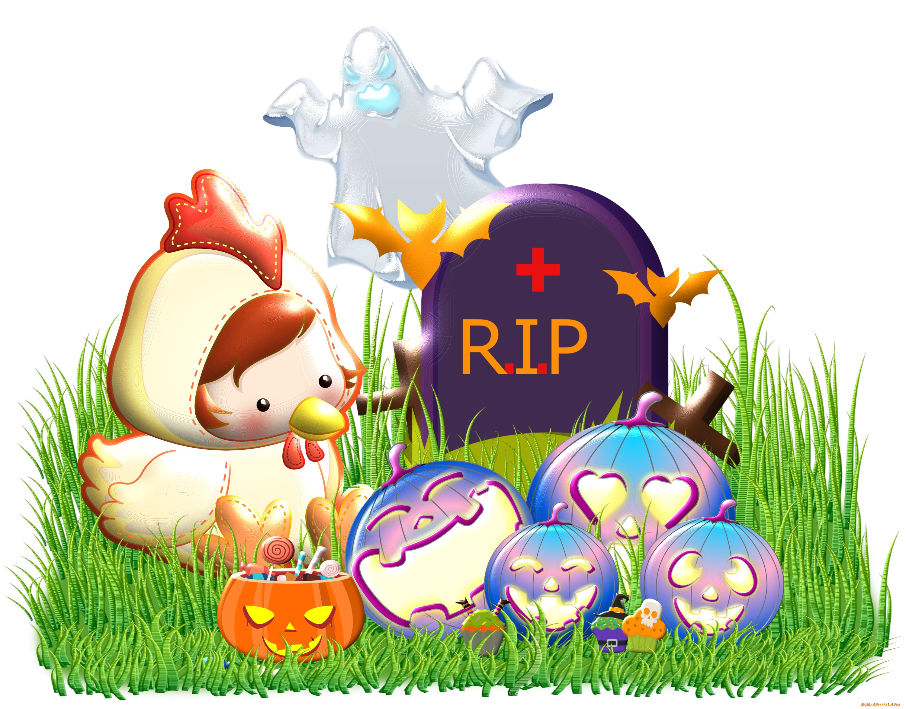 праздничные, хэллоуин, halloween, трава, тыква