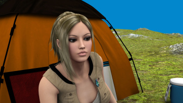 Картинка 3д+графика люди+ people взгляд фон девушка