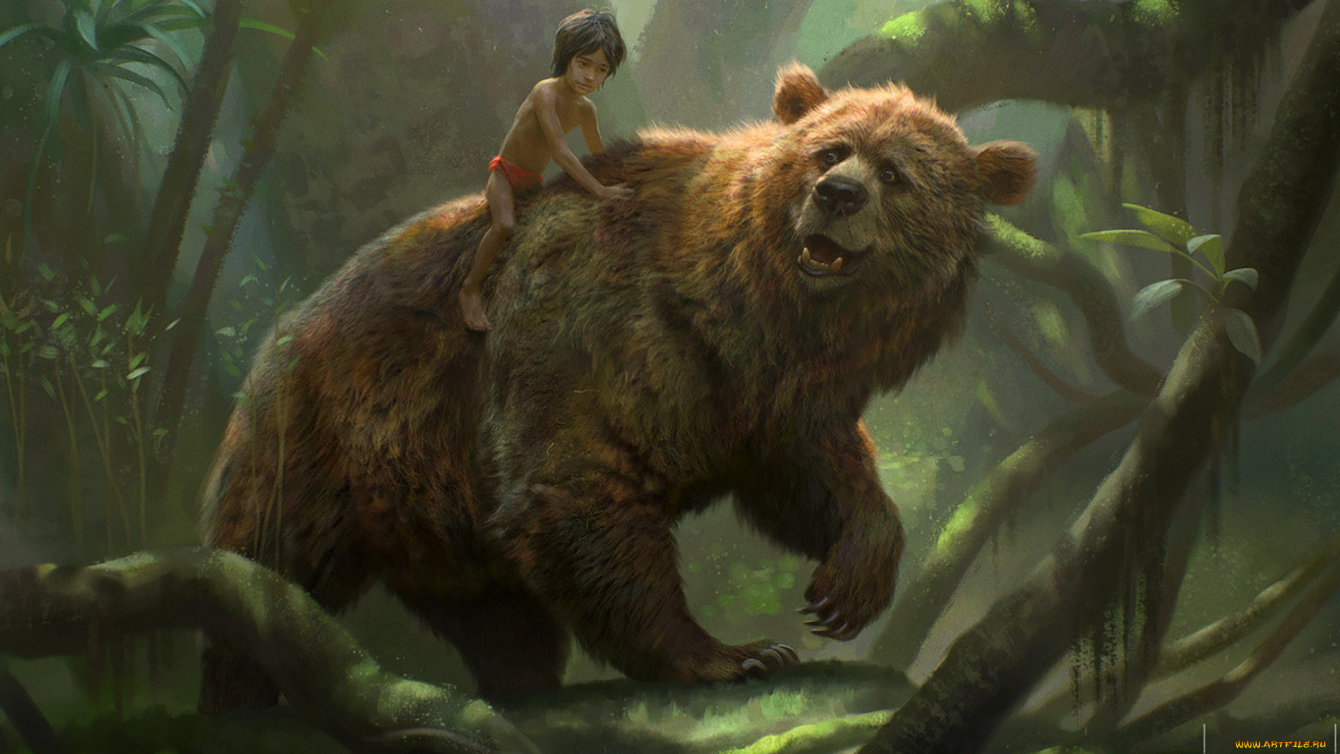 календари, фэнтези, животное, медведь, мальчик, природа, растение, лес, 2019, calendar, ребенок