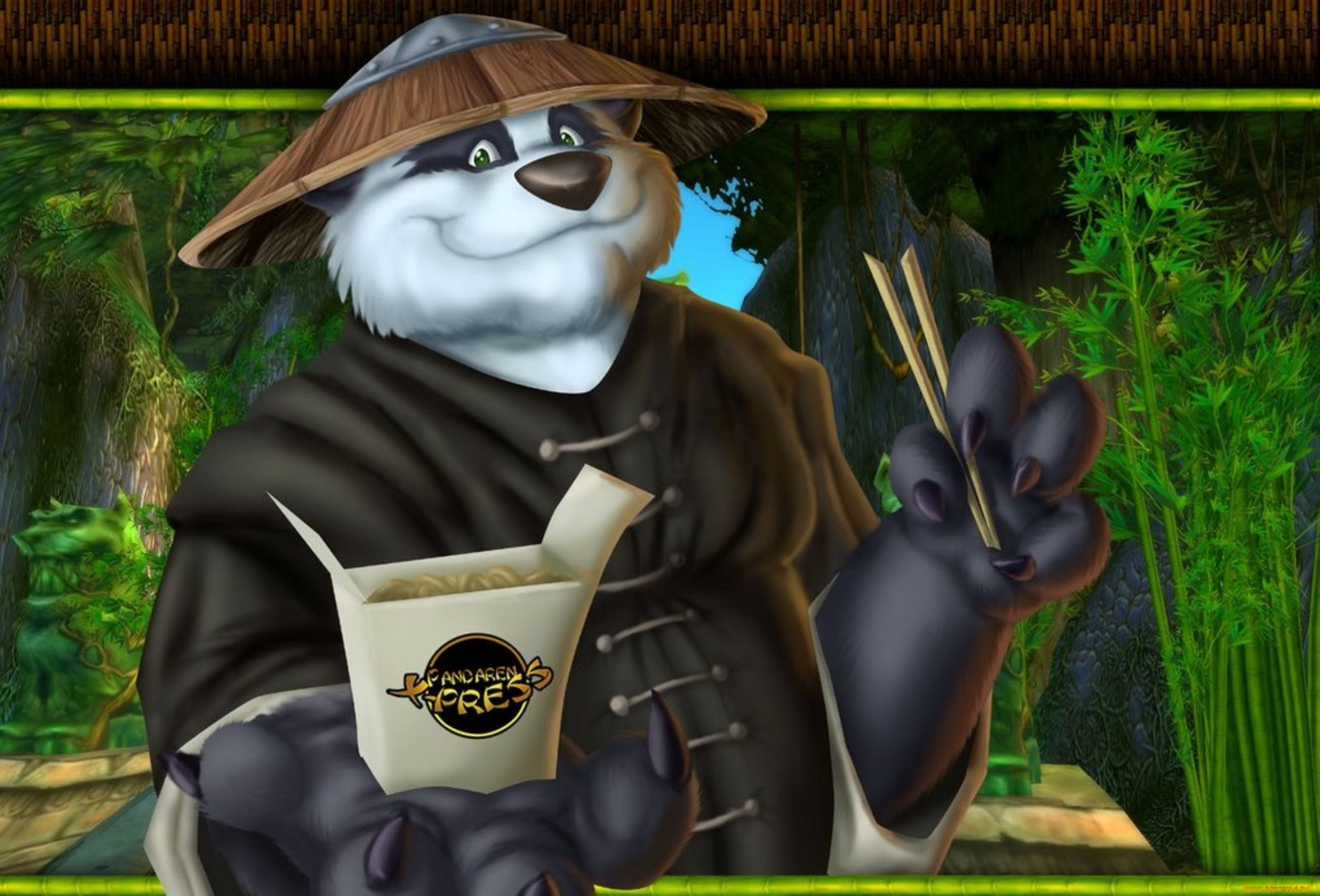 видео, игры, world, of, warcraft, , the, burning, crusade, палочки, еда, шляпа, панда, бамбук