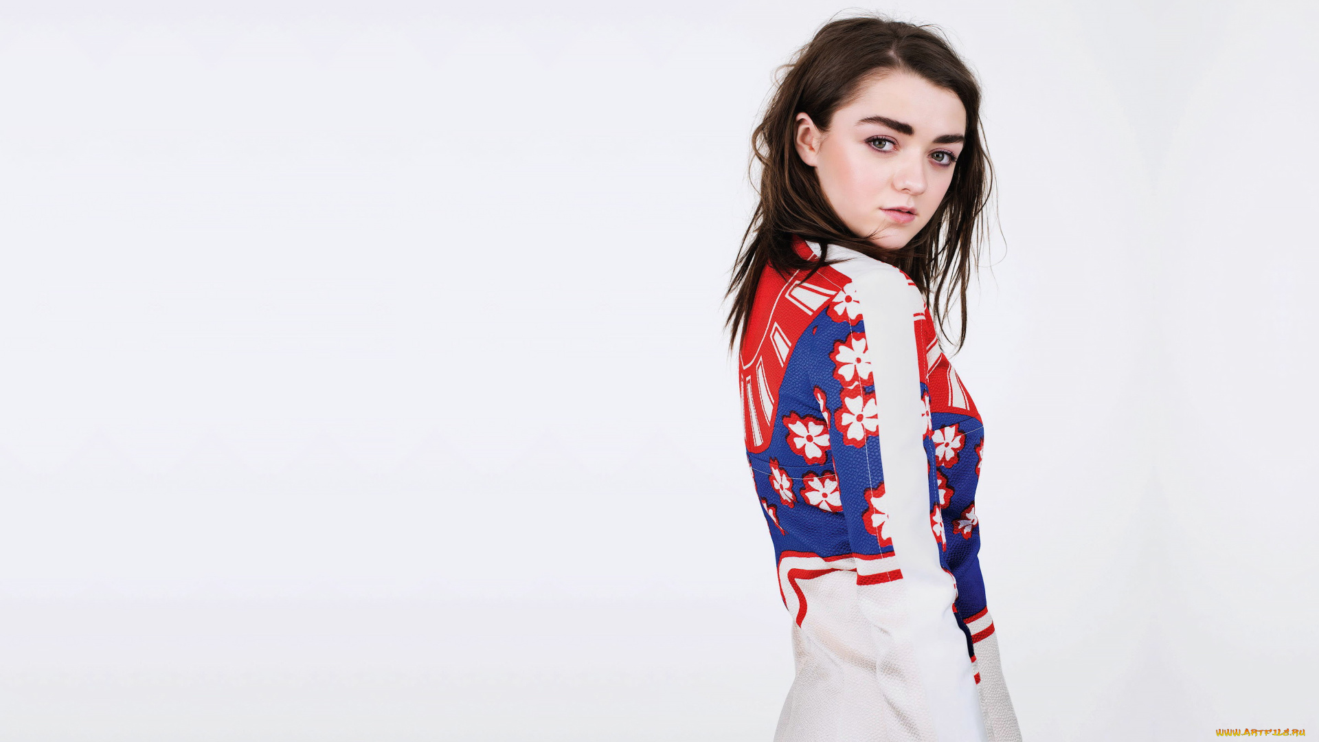 девушки, maisie, williams, актриса, брюнетка, платье