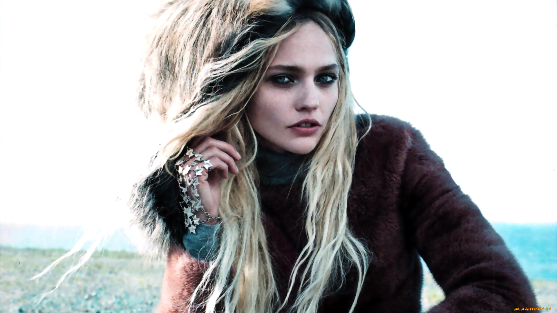 девушки, саша, пивоварова, модель, блондинка, мех