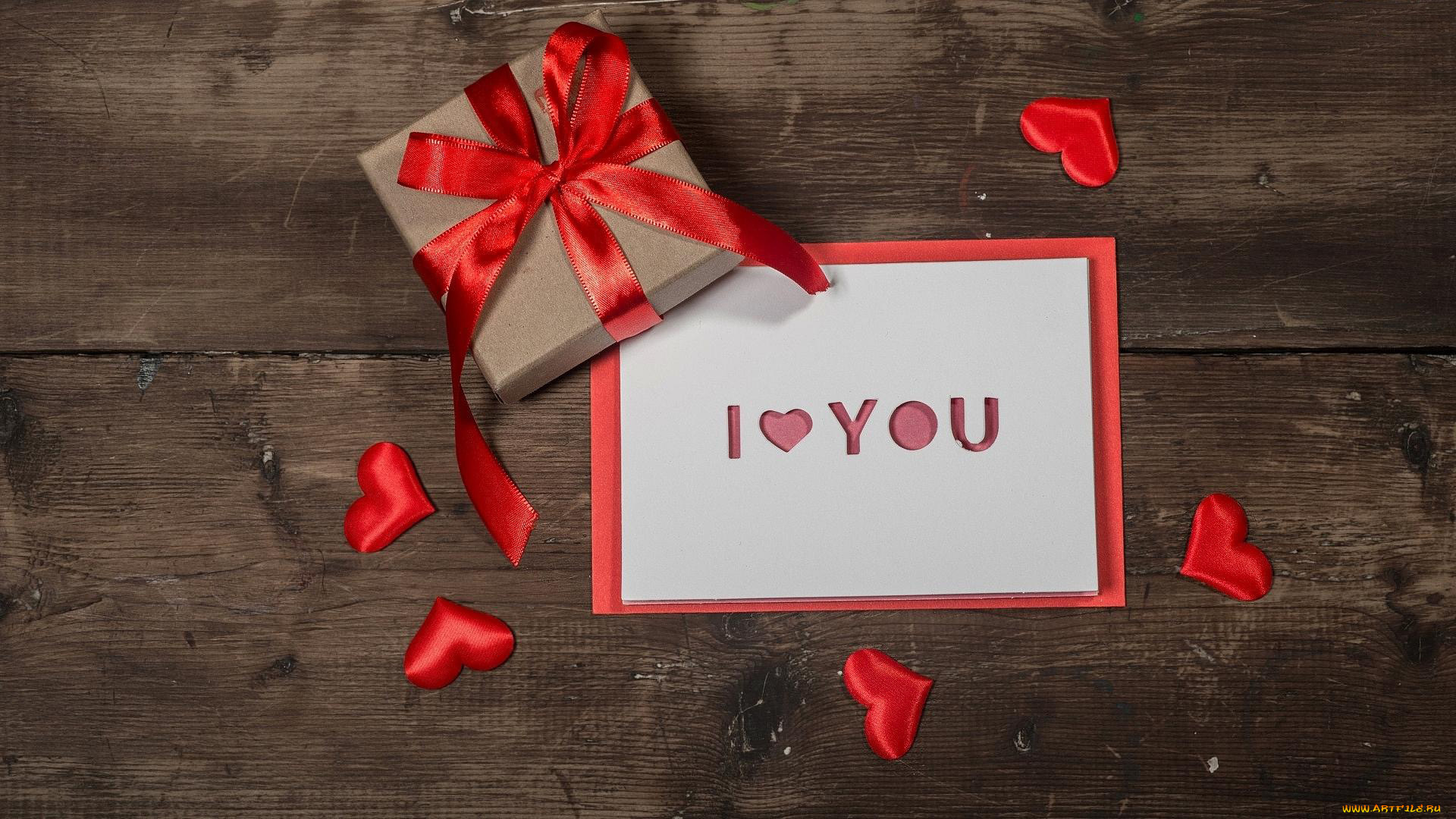 праздничные, день, святого, валентина, , сердечки, , любовь, подарок, лента, бант, признание, надпись, сердечки
