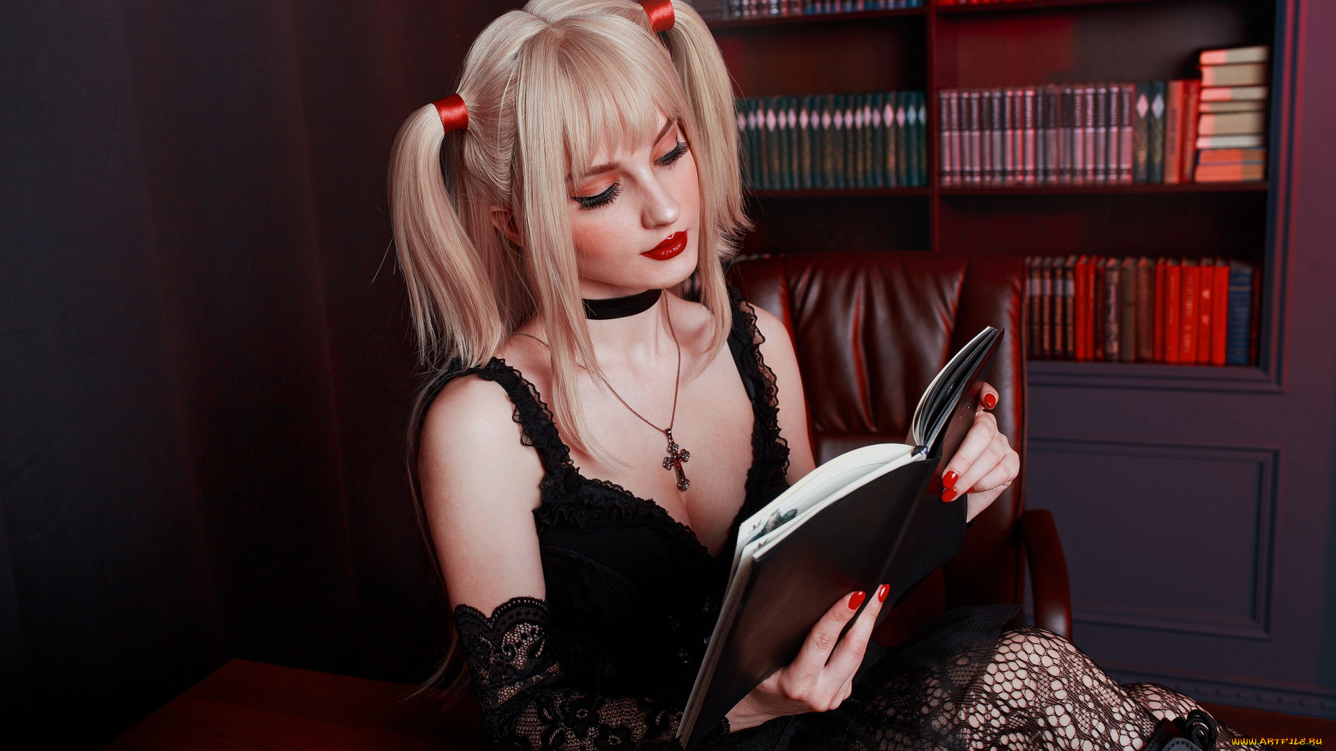 девушки, kirdjava, хвостики, книга, костюм, образ