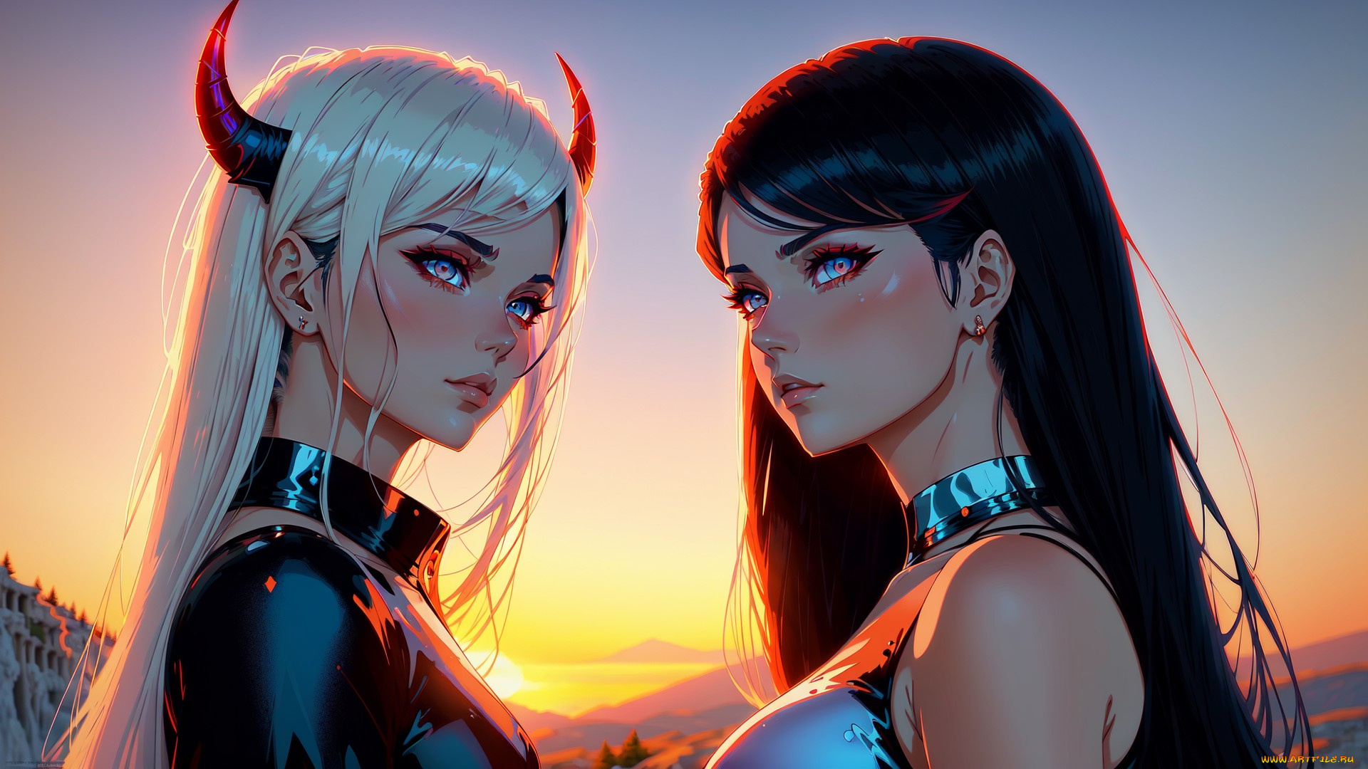 аниме, ангелы, , демоны, нейросети, графика, нейроарт, ai, art, нейронные, сети, рисунки, нейро, искусство