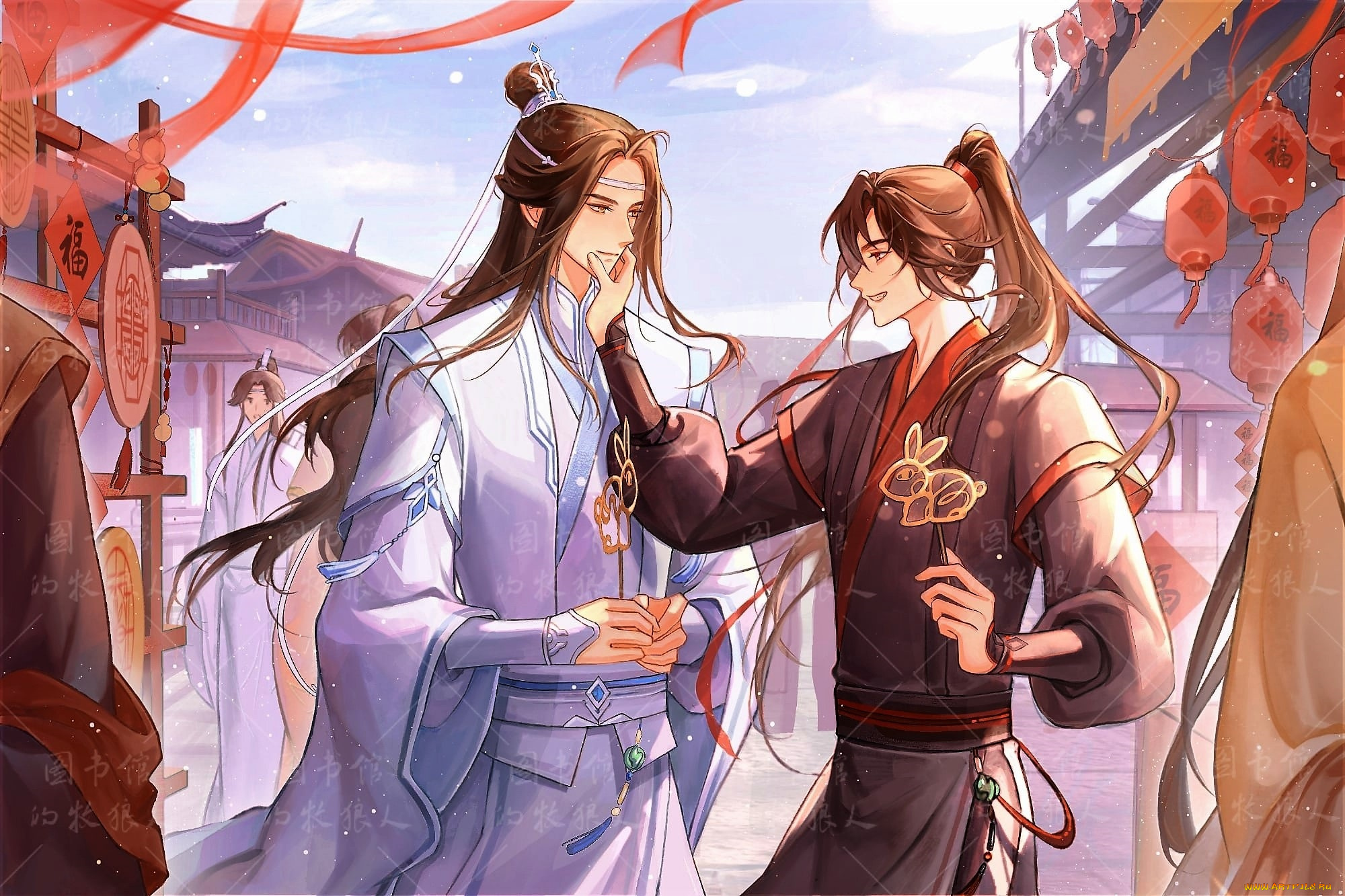 аниме, mo, dao, zu, shi, лань, ванцзи, вэй, усянь, леденцы, улыбка