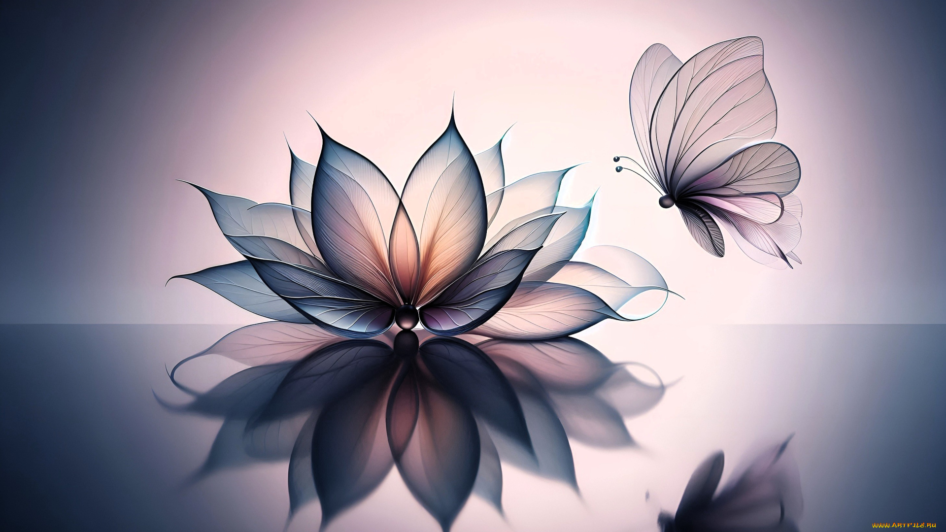 разное, компьютерный, дизайн, бабочка, цветок