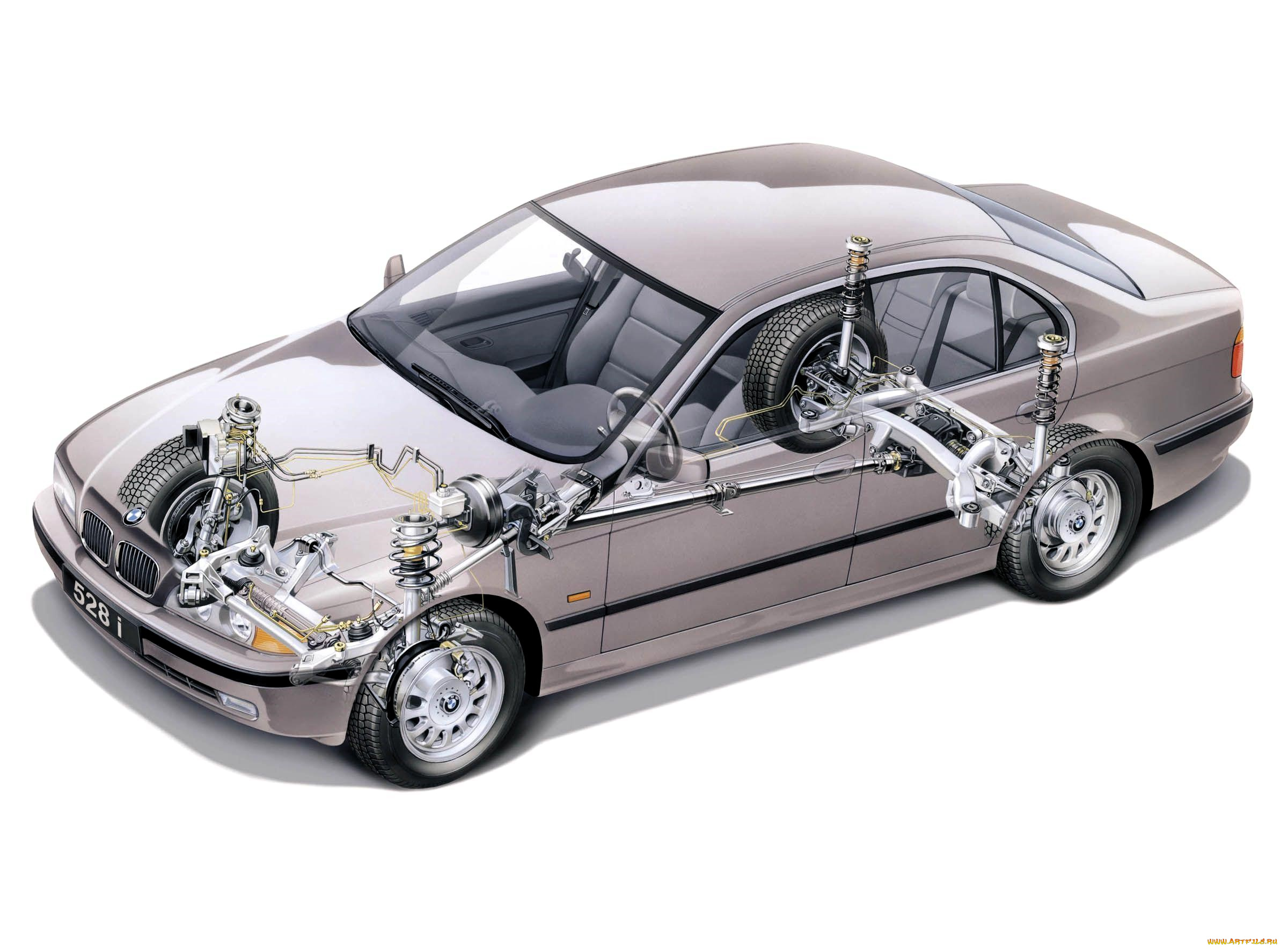 1997, bmw, 5-series, touring, автомобили, рентген, серый, детали