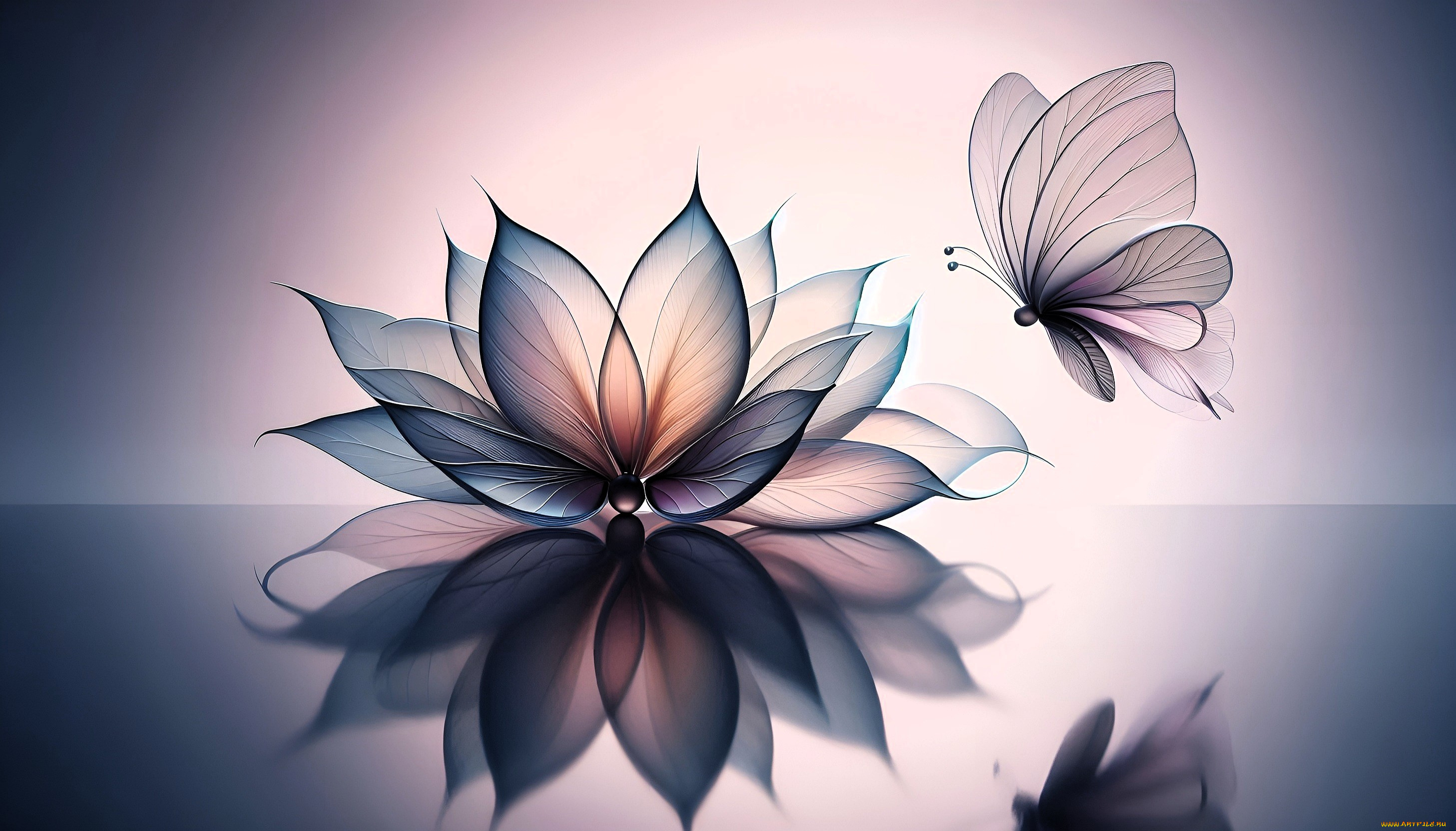 разное, компьютерный, дизайн, бабочка, цветок