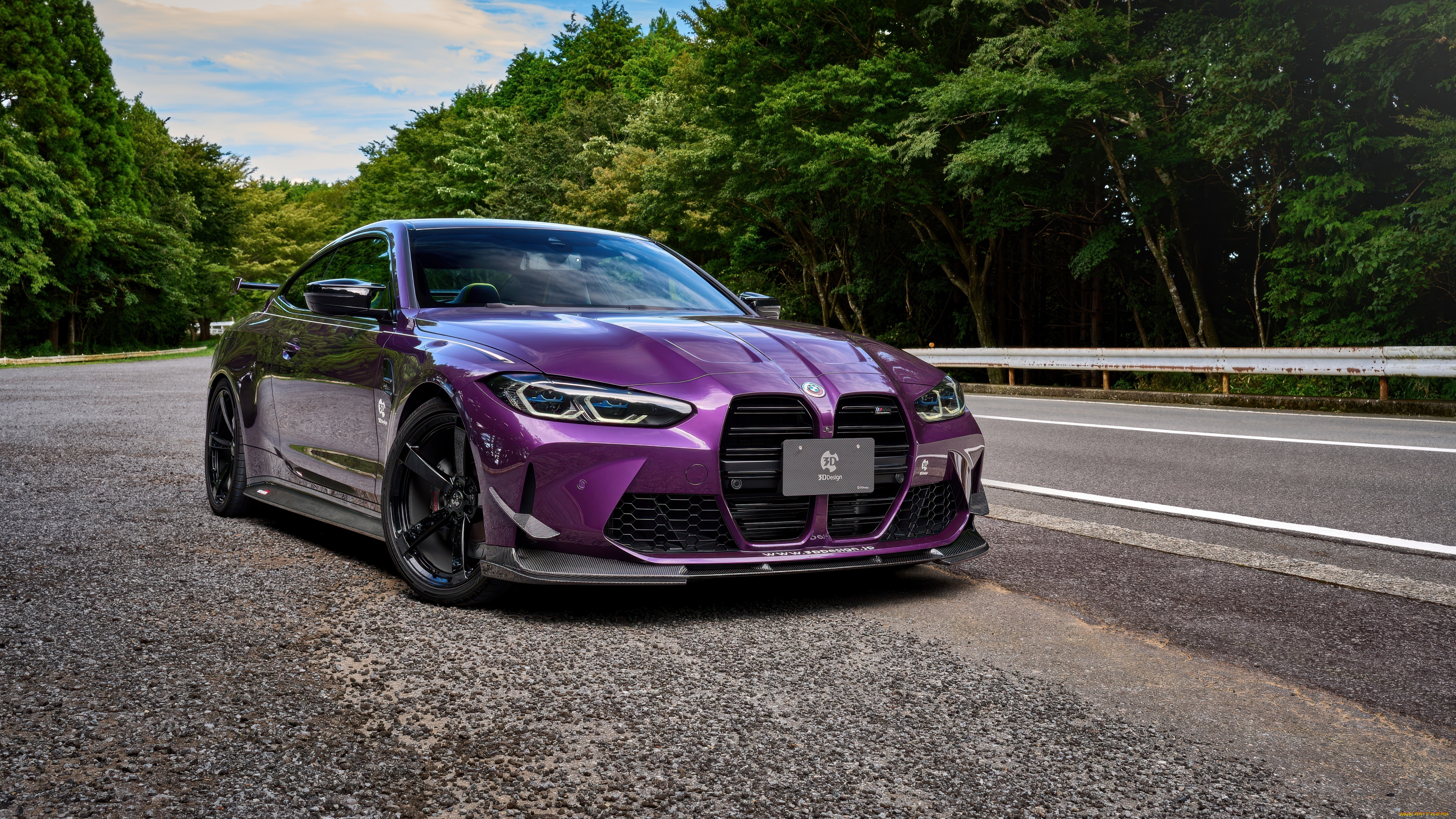 автомобили, bmw, purple, road, m4, 3d, design