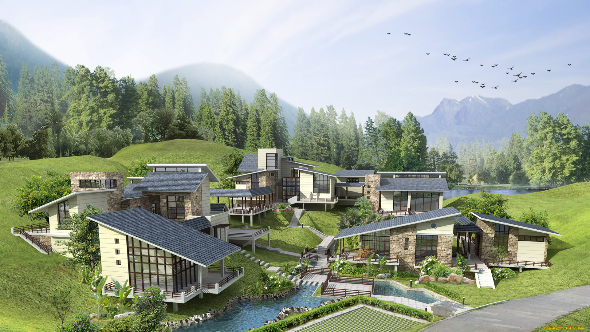 3д, графика, architecture, архитектура