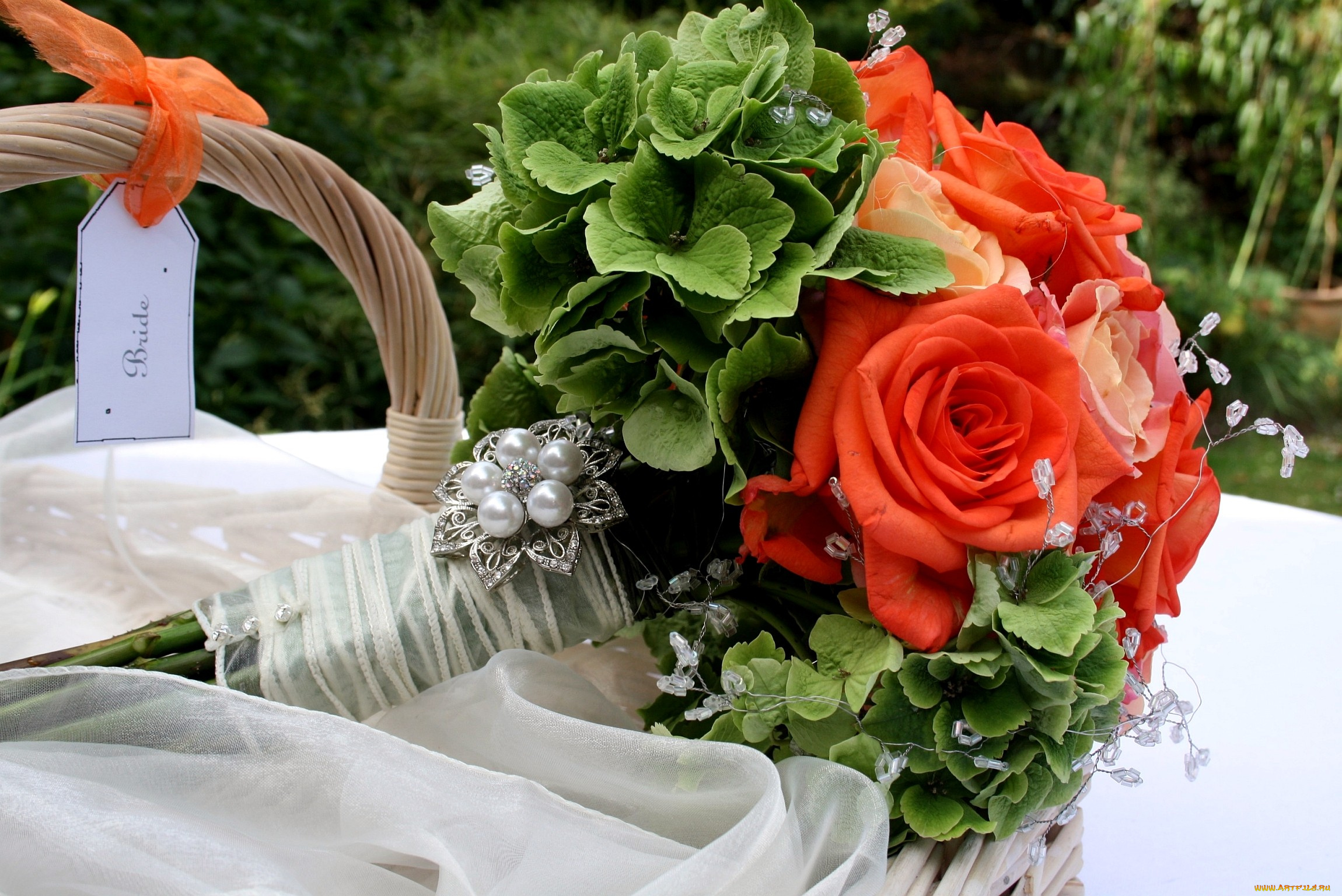 цветы, букеты, композиции, гортензия, розы, украшение, корзина