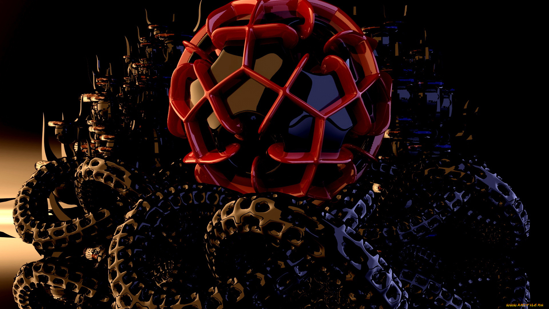 3д, графика, шары, фон, цвета, узор