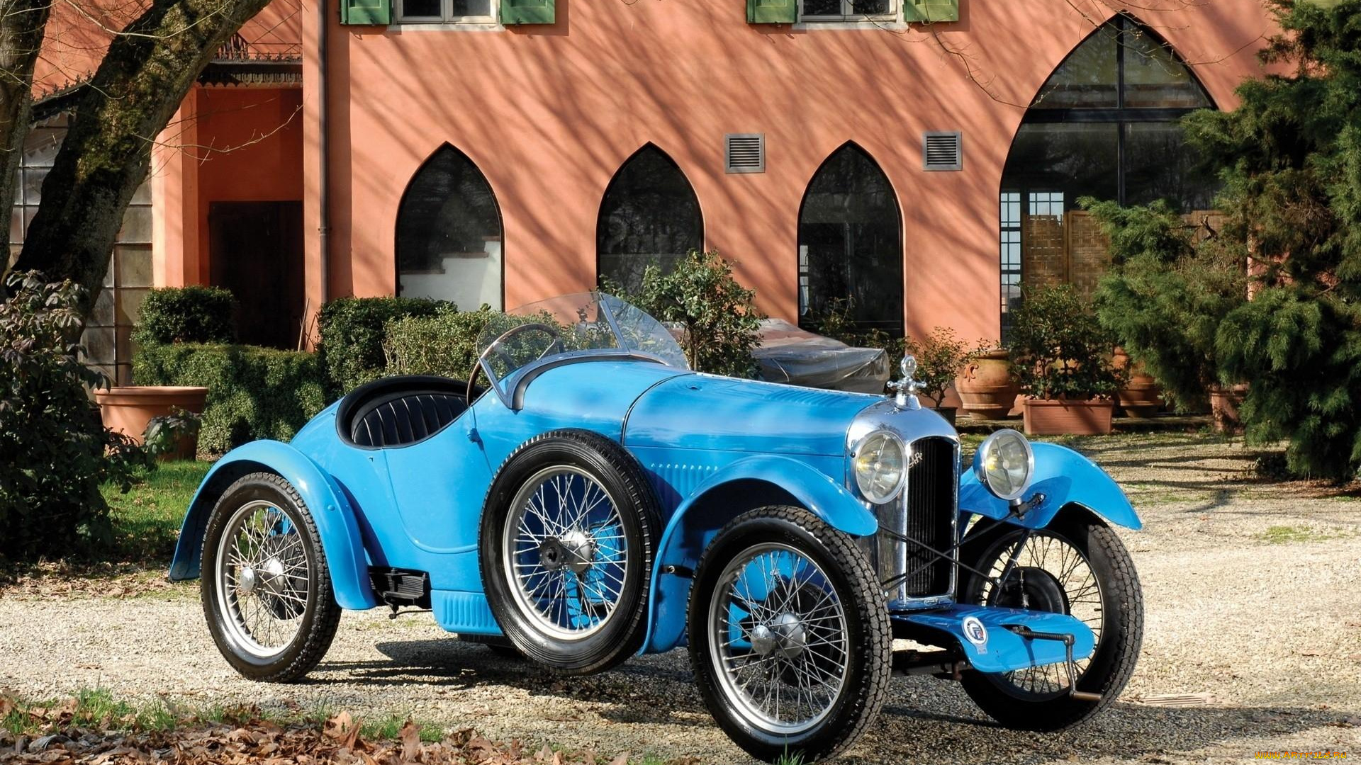 автомобили, классика, дом, деревья