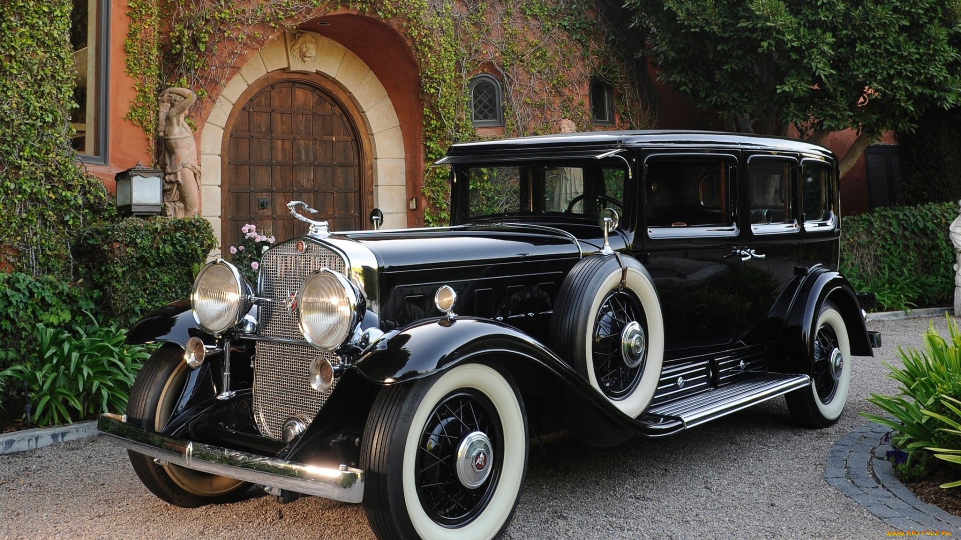 автомобили, классика, скульптура, автомобиль, дом, растительность