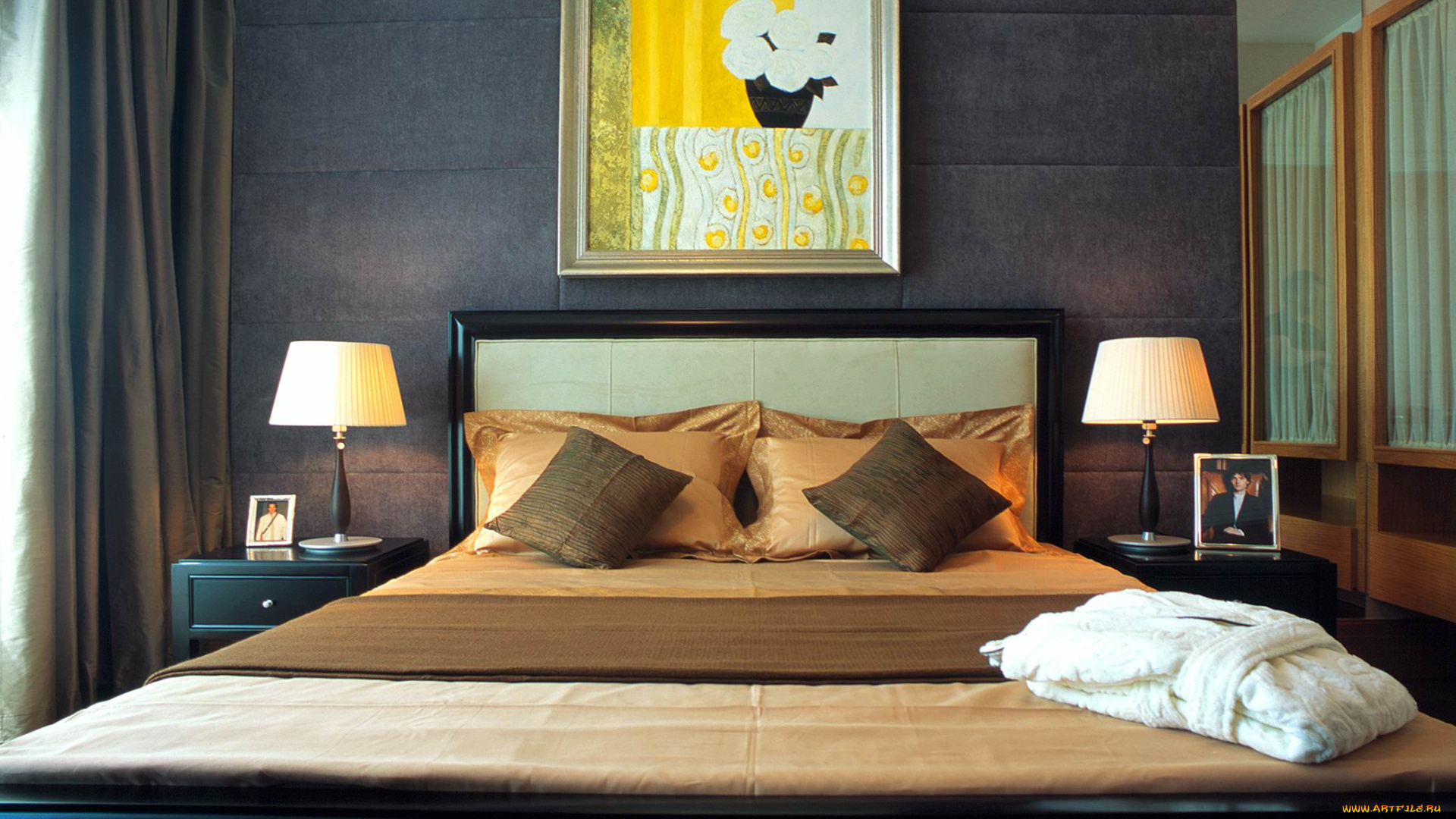 интерьер, спальня, кровать, подушки