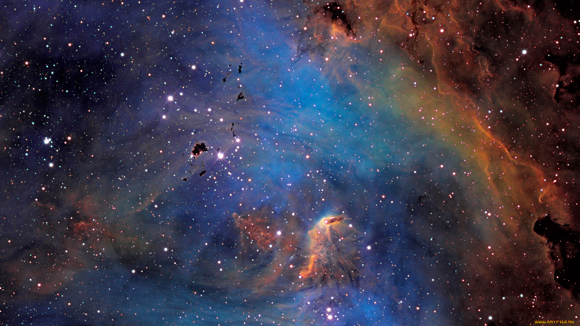 космос, галактики, туманности, туманность