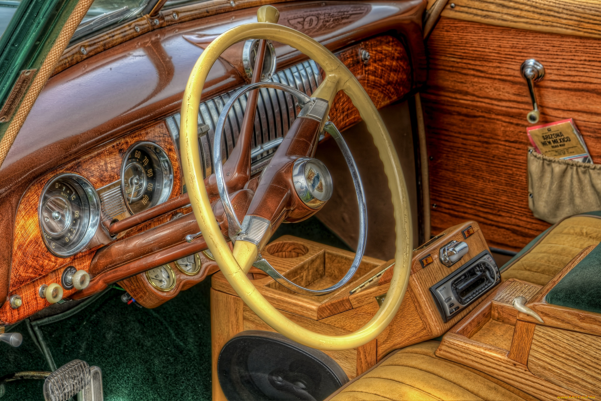 автомобили, спидометры, торпедо, ретро, руль, приборы