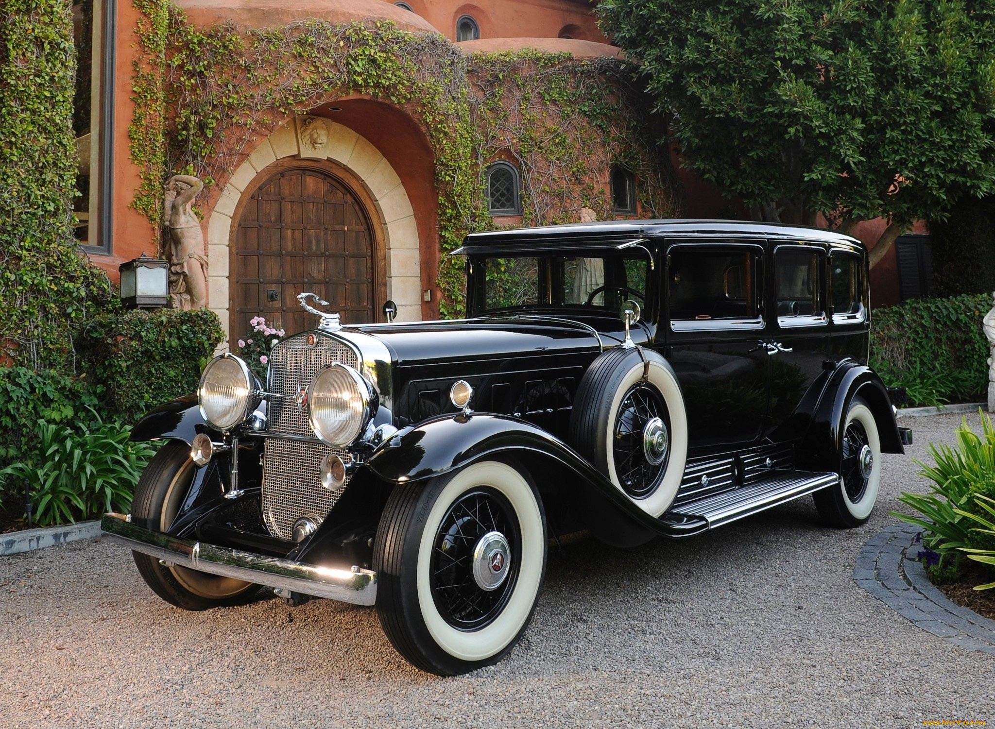 автомобили, классика, скульптура, автомобиль, дом, растительность