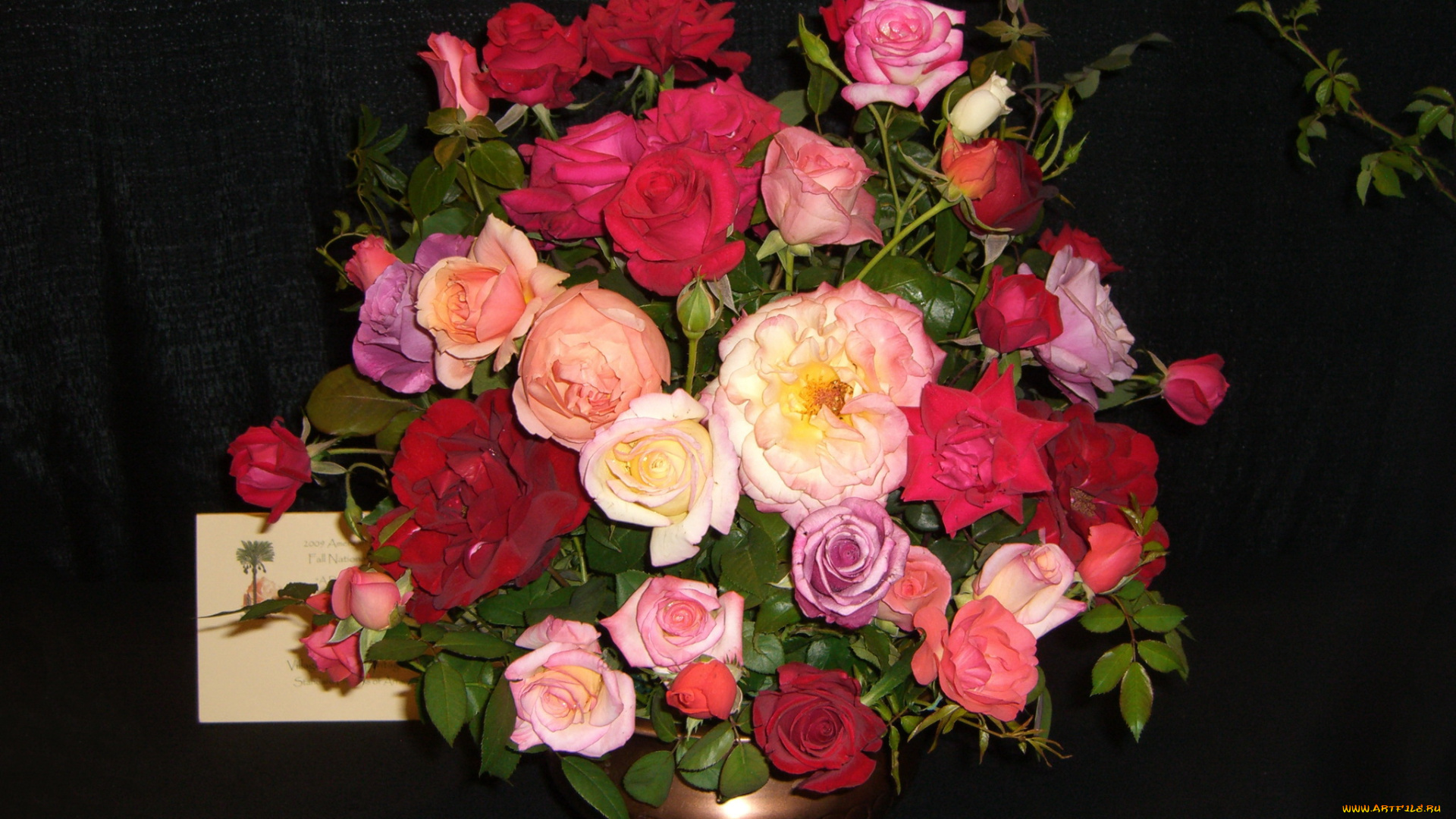 цветы, розы, ваза, букет