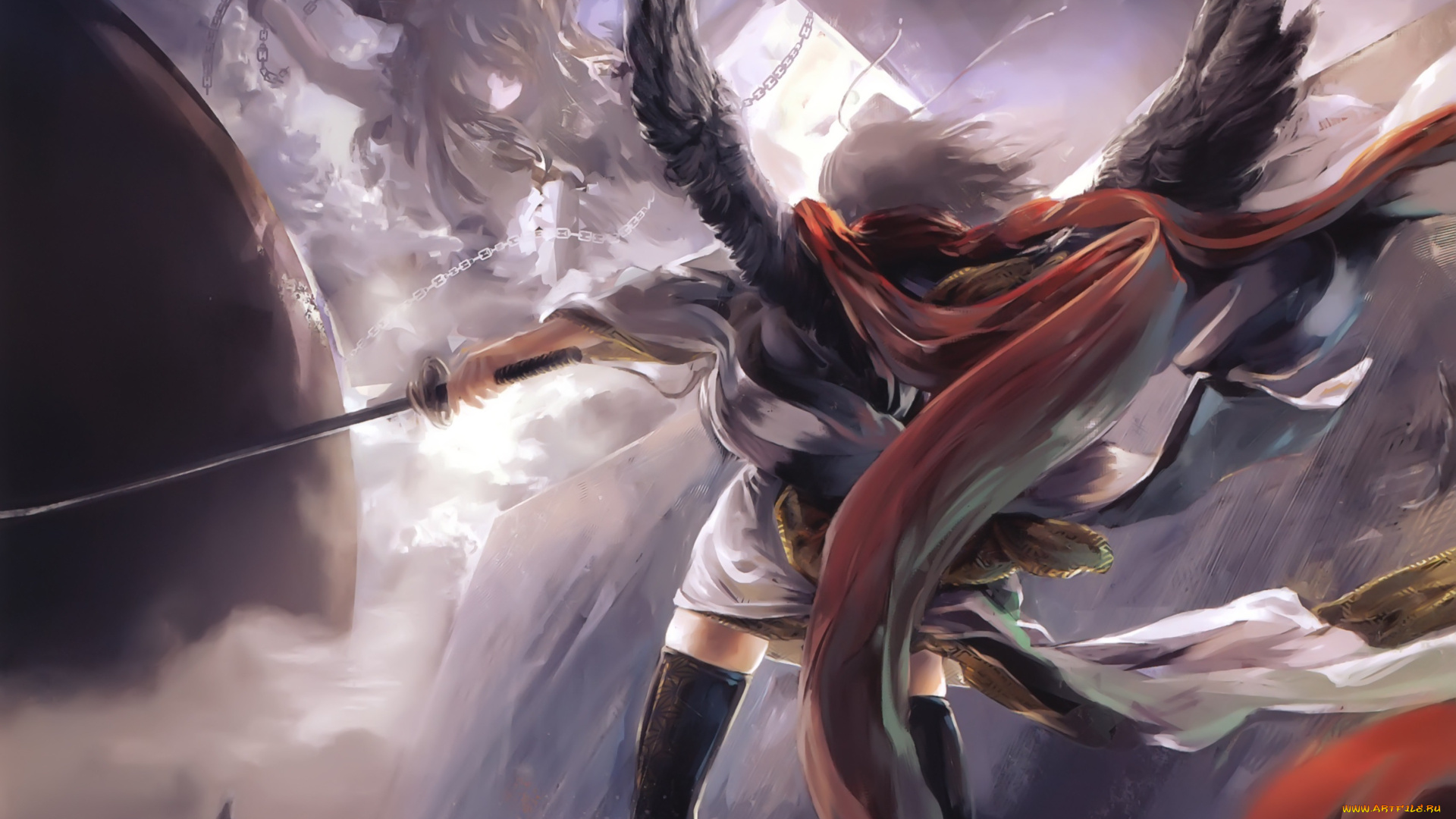 фэнтези, ангелы, ангел, меч, крылья