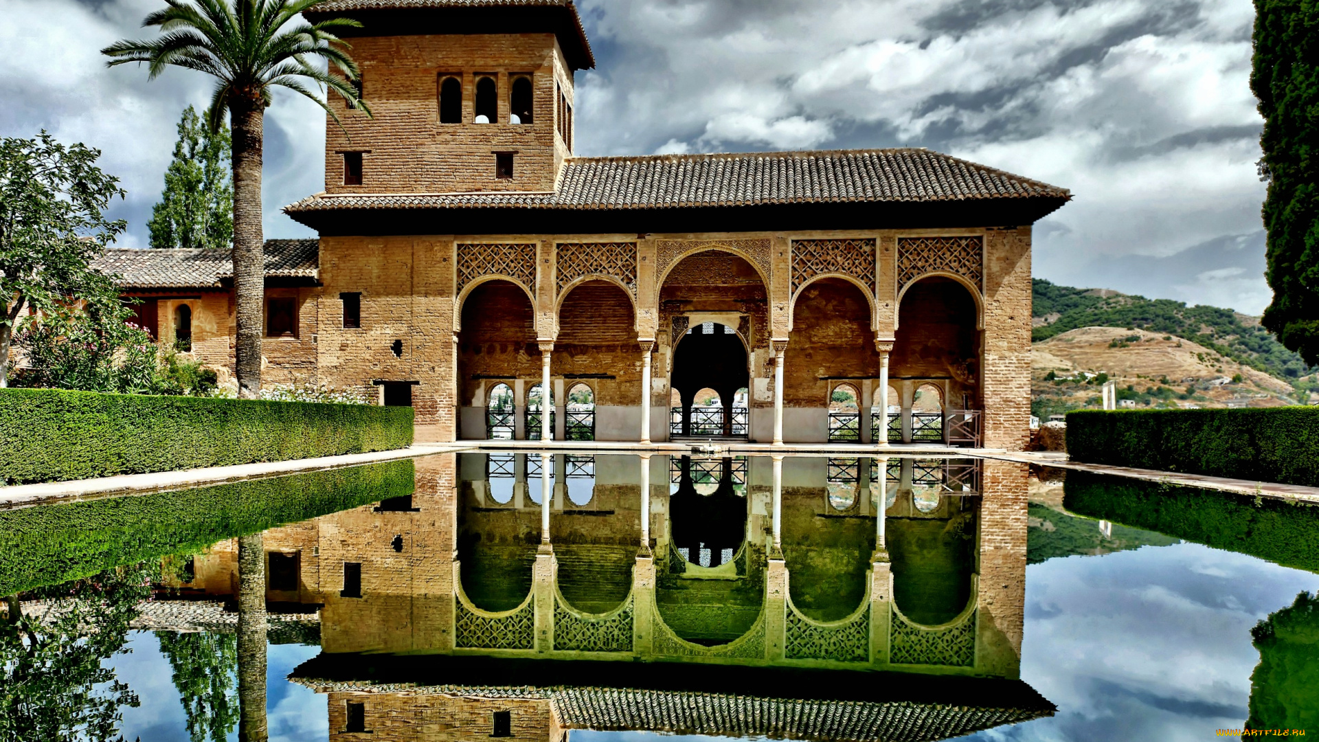 города, здания, дома, бассейн, пальма, здание, парк