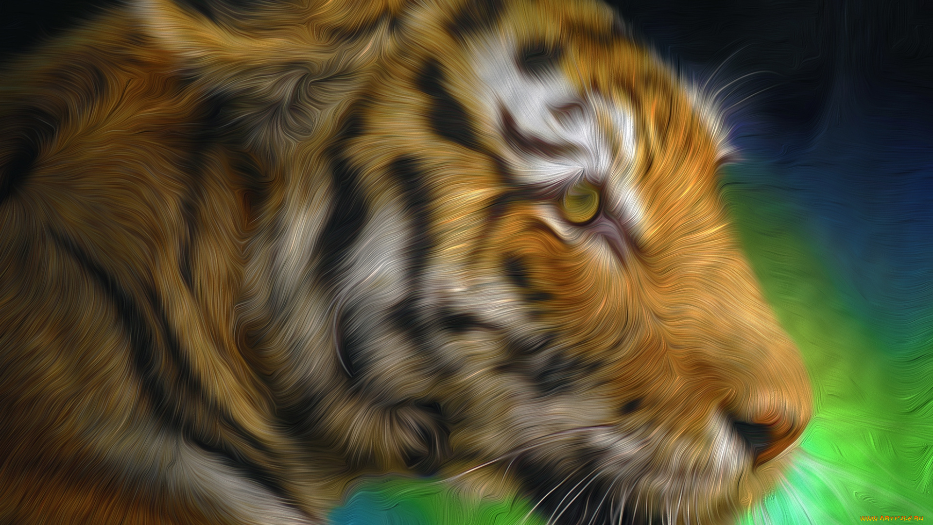 разное, компьютерный, дизайн, тигр, морда