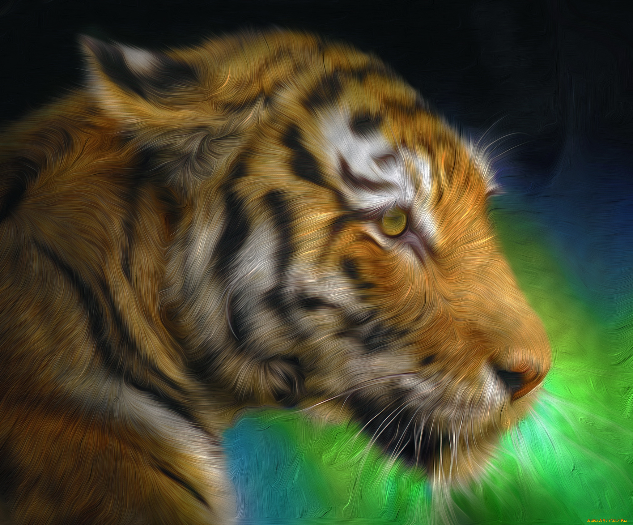 разное, компьютерный, дизайн, тигр, морда