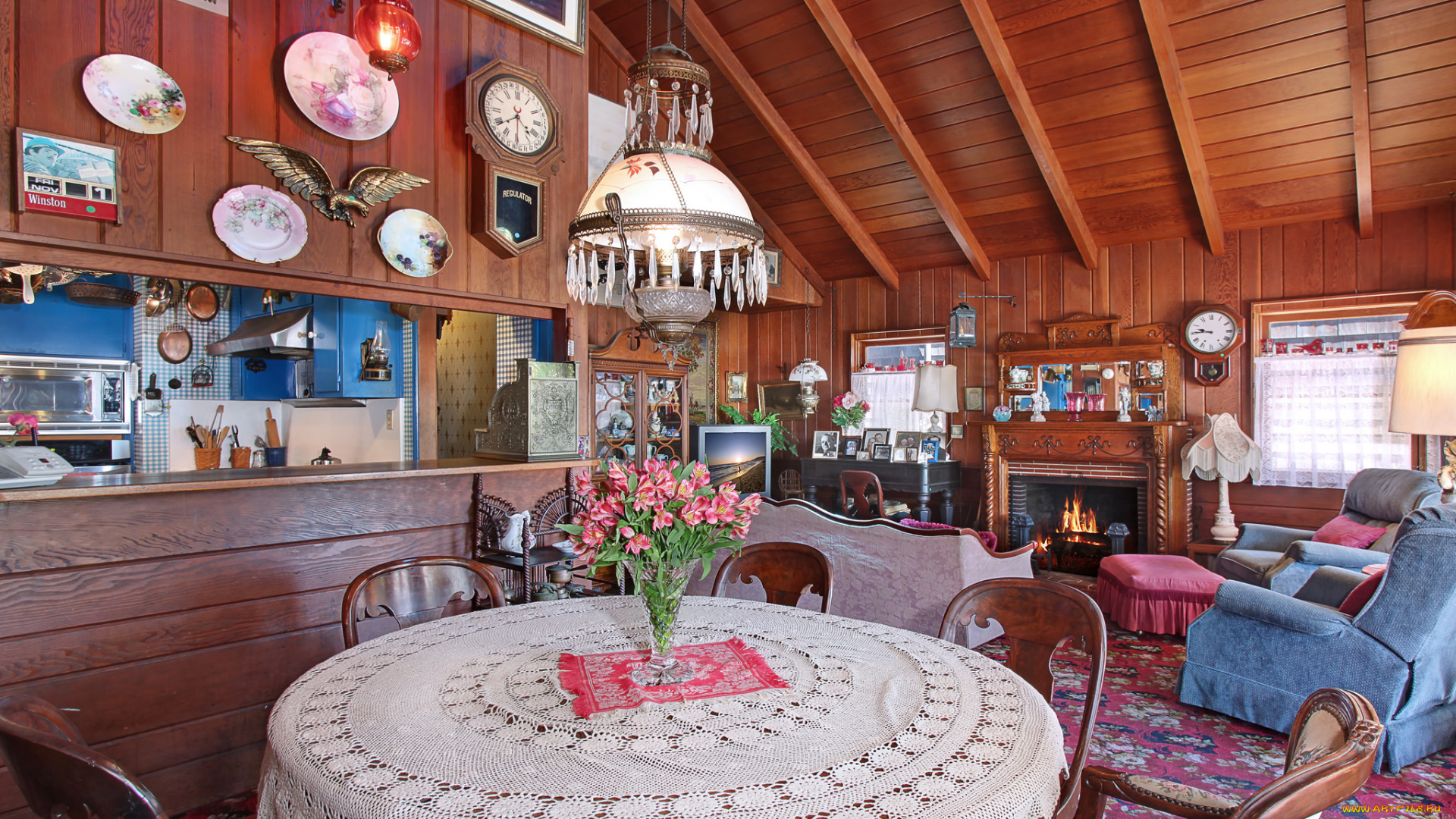 интерьер, кухня, стиль, стол, стулья