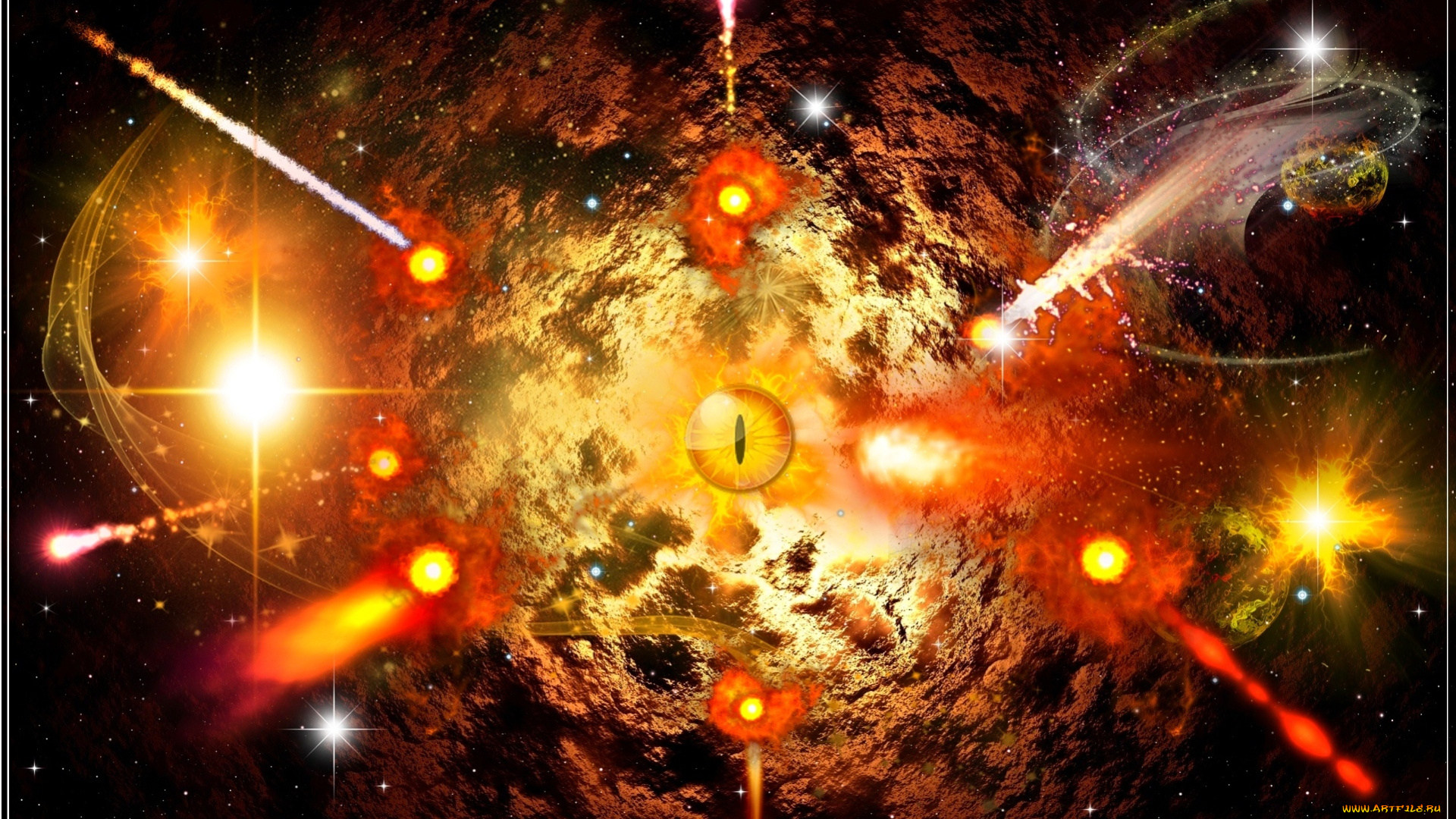 3д, графика, абстракция, , abstract, глаз, свет, космос