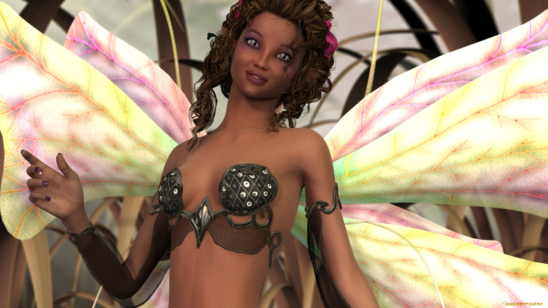 3д, графика, эльфы, , elves, фон, фея, взгляд