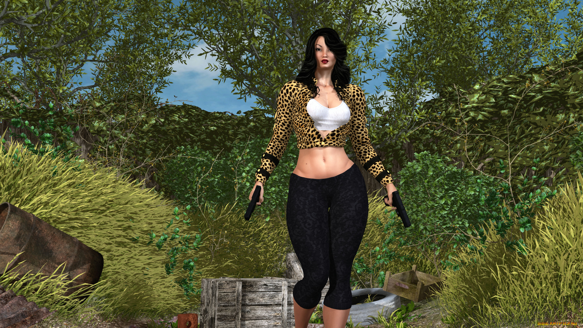 3д, графика, фантазия, , fantasy, оружие, взгляд, фон, девушка