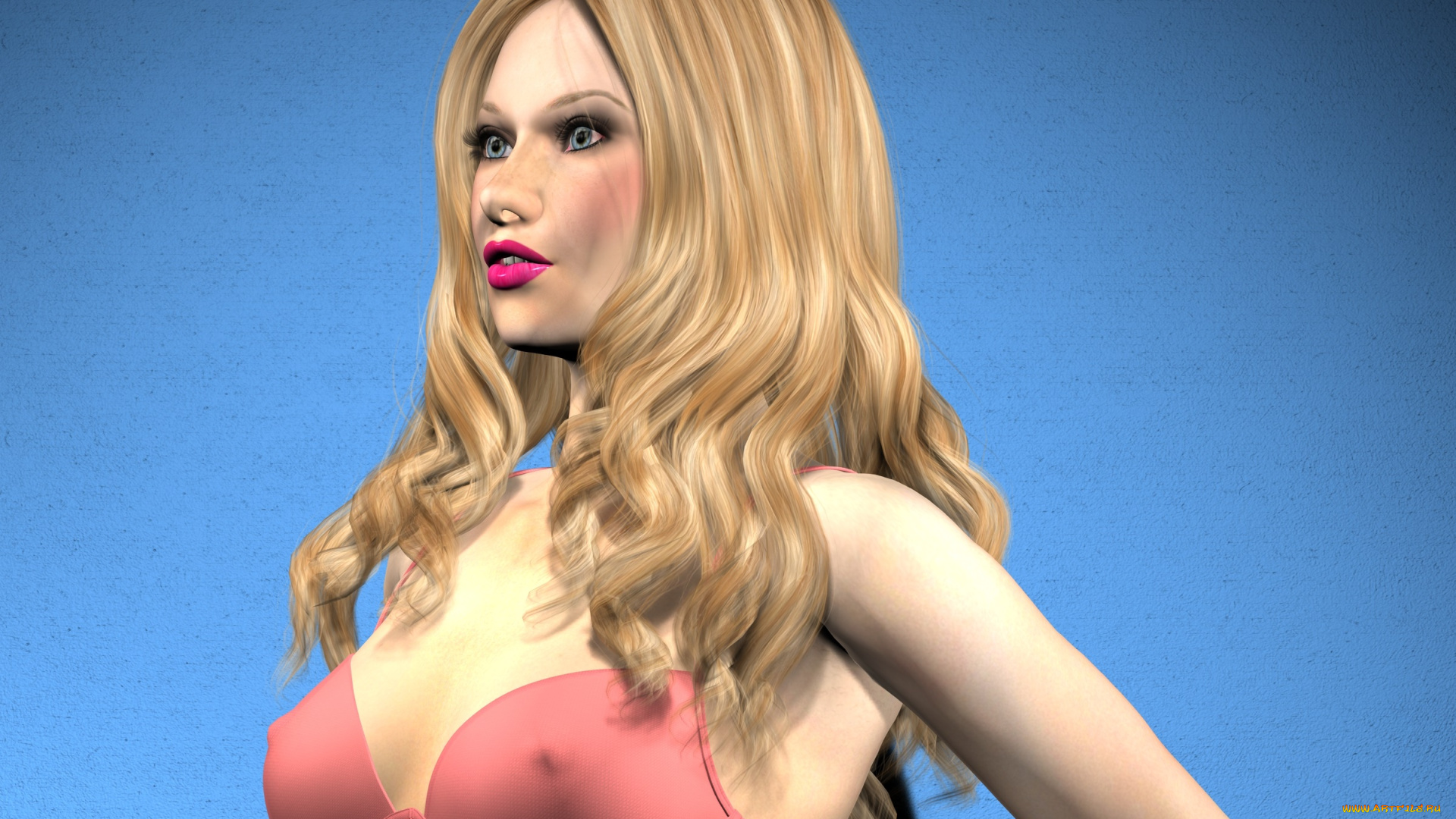 3д, графика, люди, , people, девушка, взгляд, фон, блондинка
